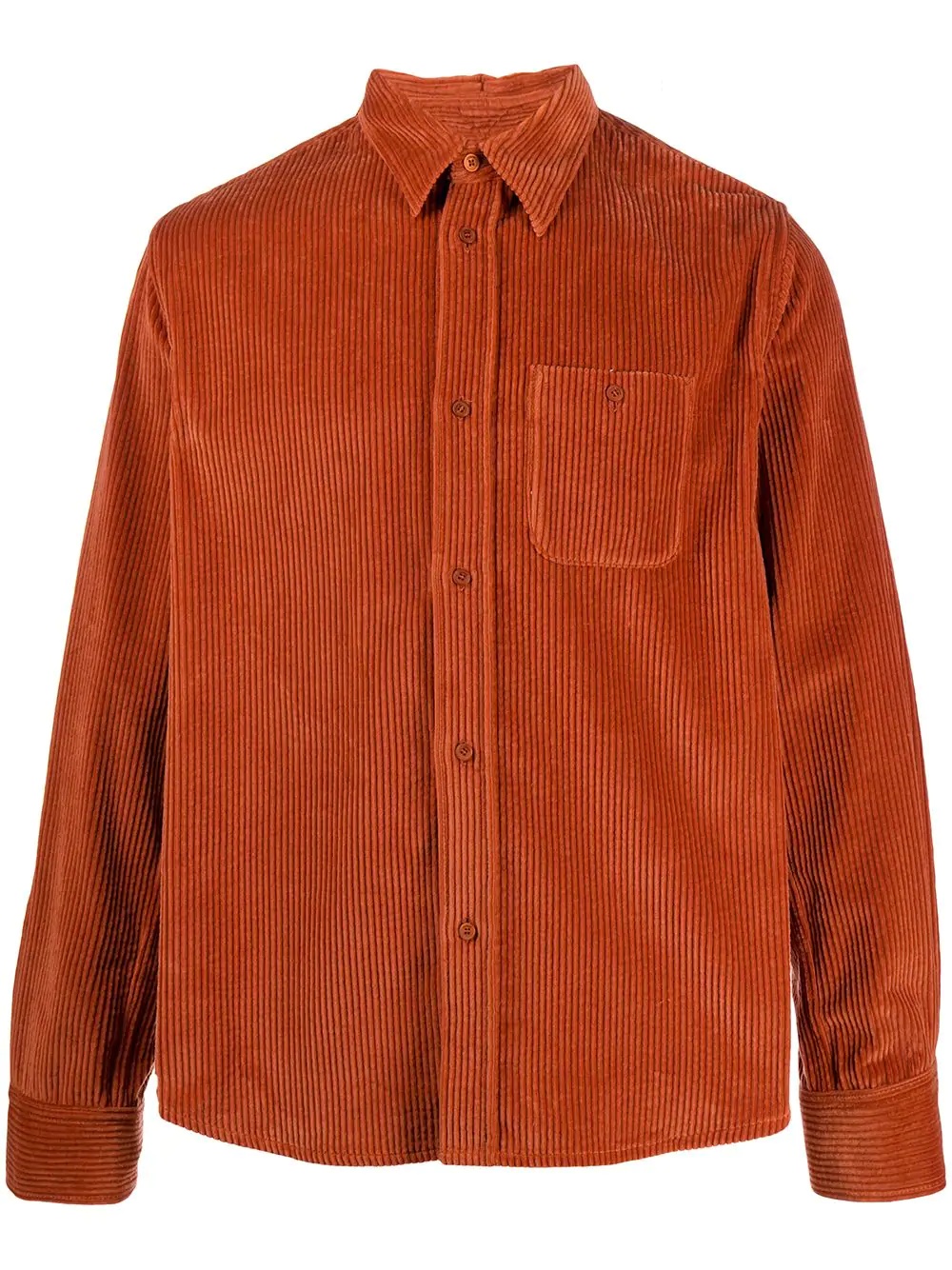 corduroy spread-collar overshirt - 1