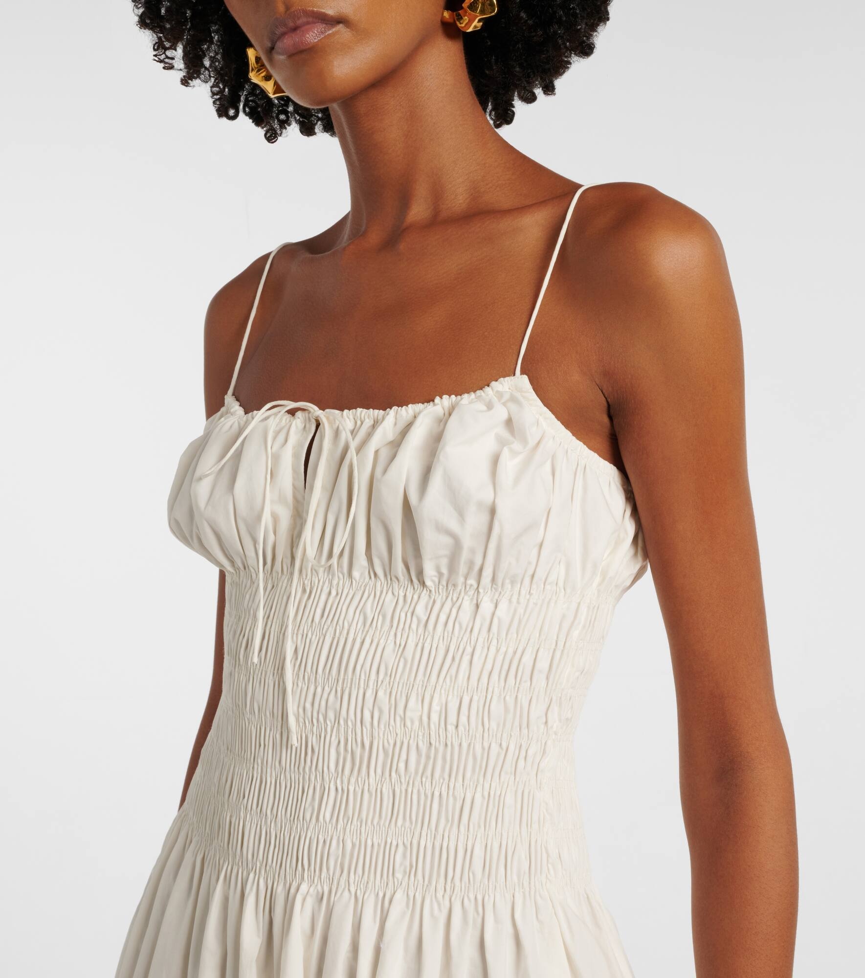Shirred cotton maxi dress - 4