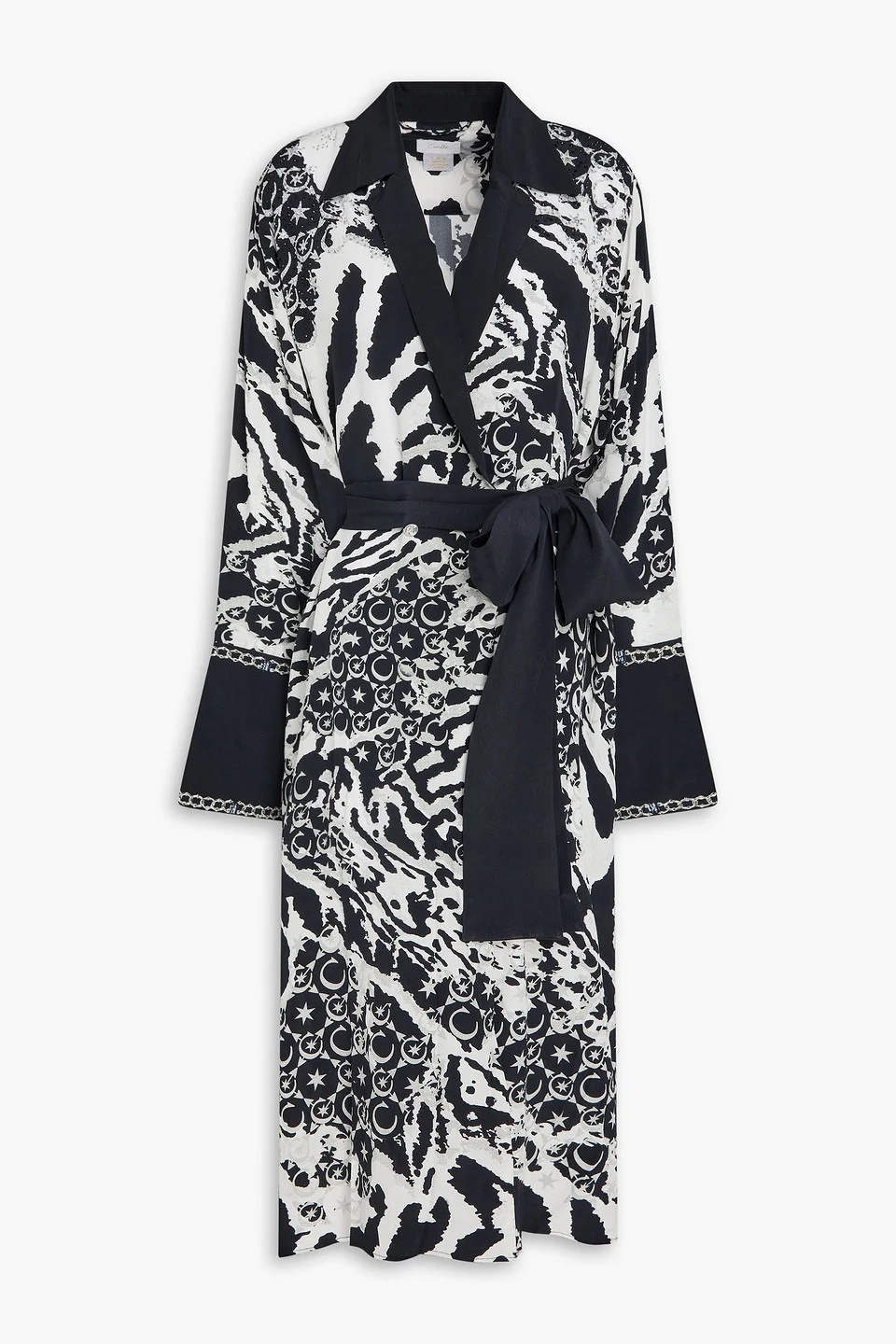 Embellished printed silk crepe de chine coat - 1