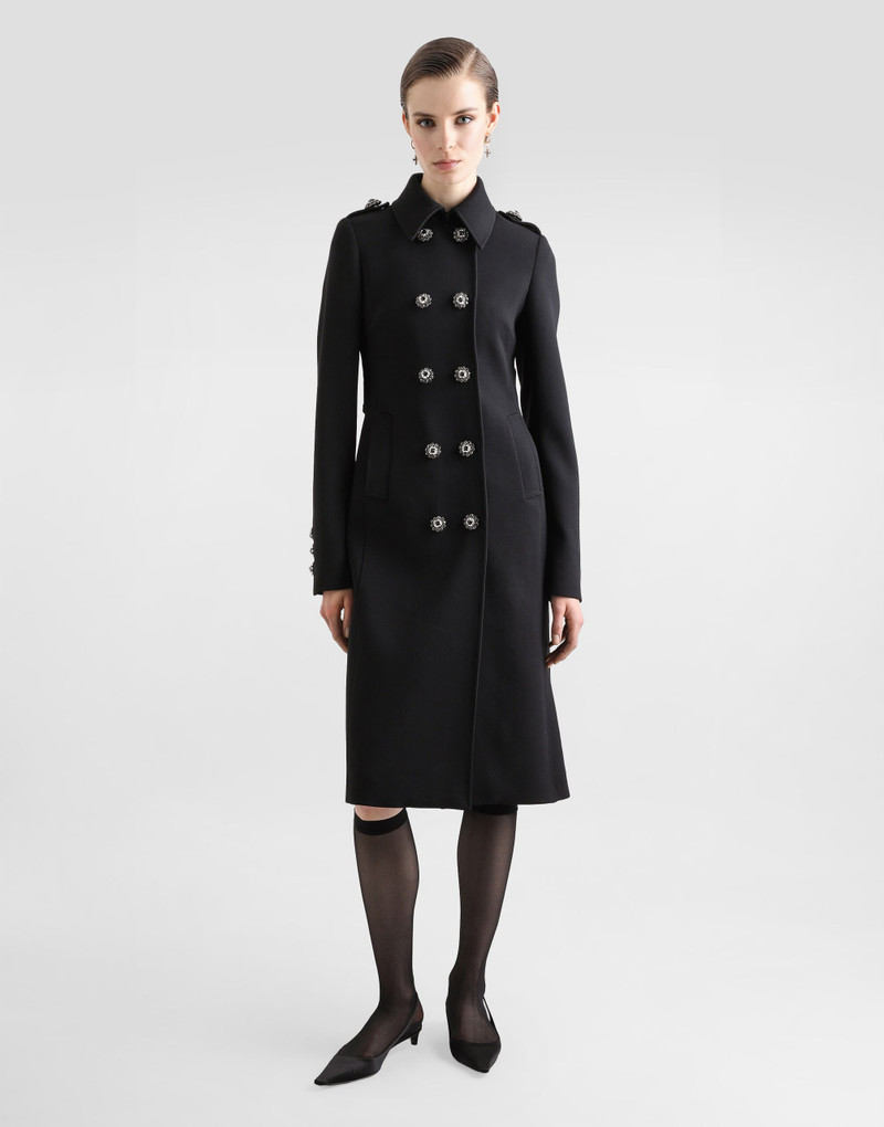 Dolce & Gabbana Double-breasted wool coat with bejeweled buttons outlook