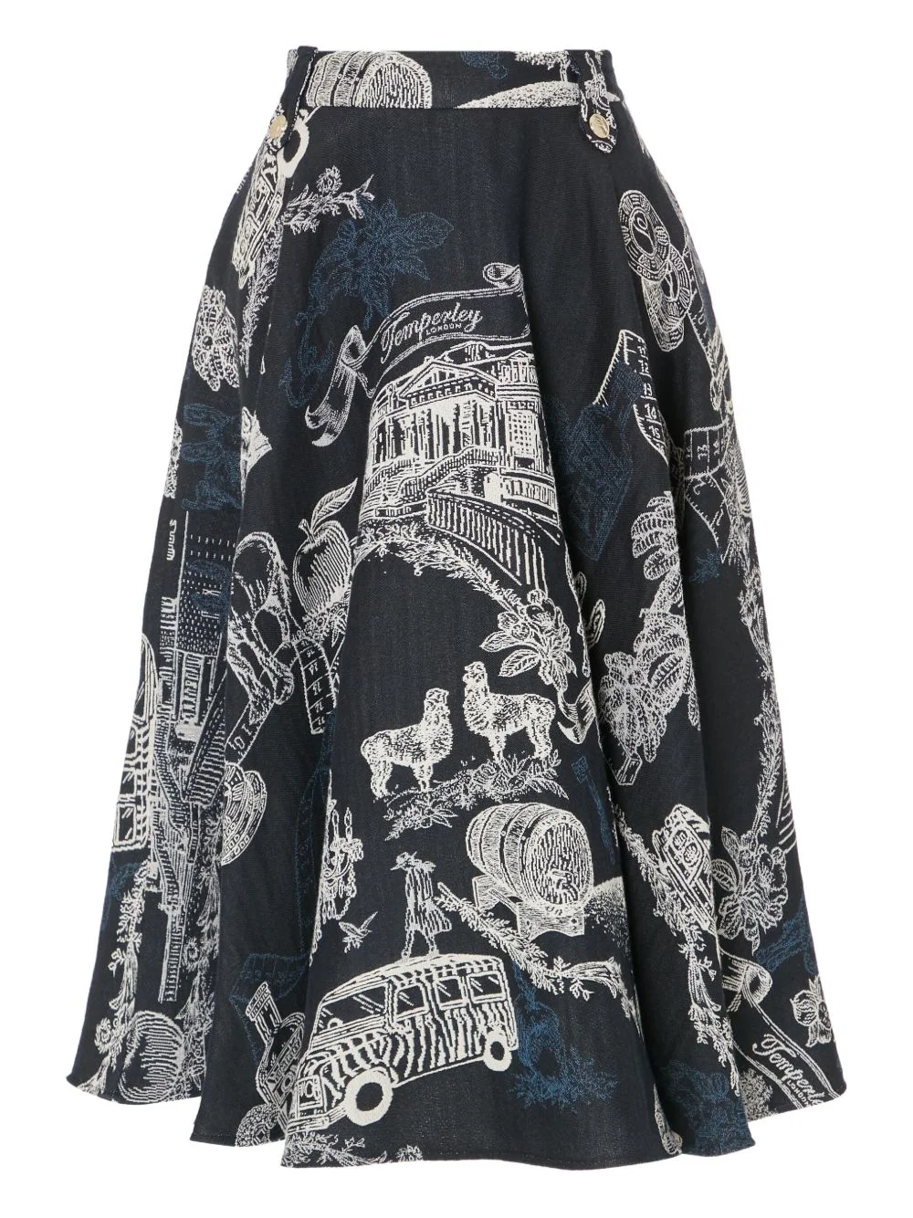 illustrated A-line skirt - 1