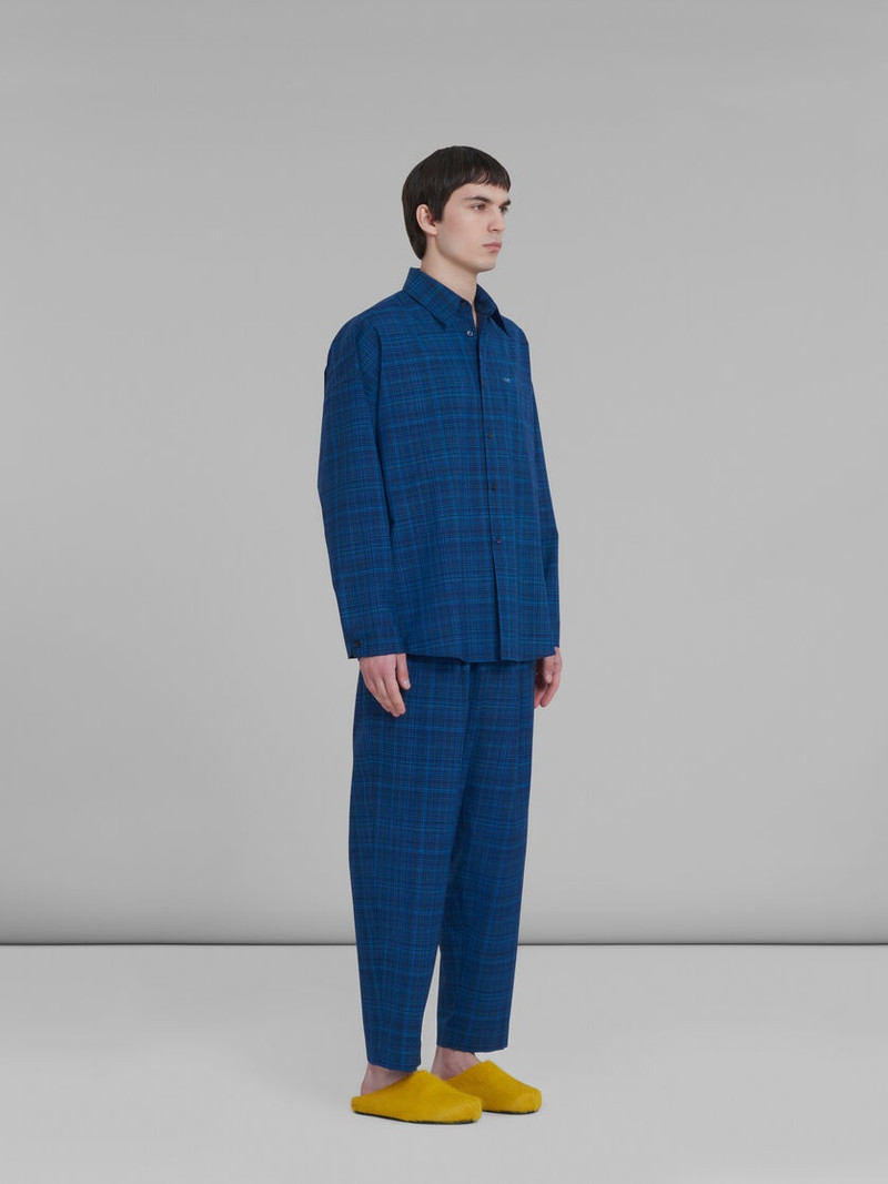BLUE SHIRT IN CHECKED LIGHT WOOL 5