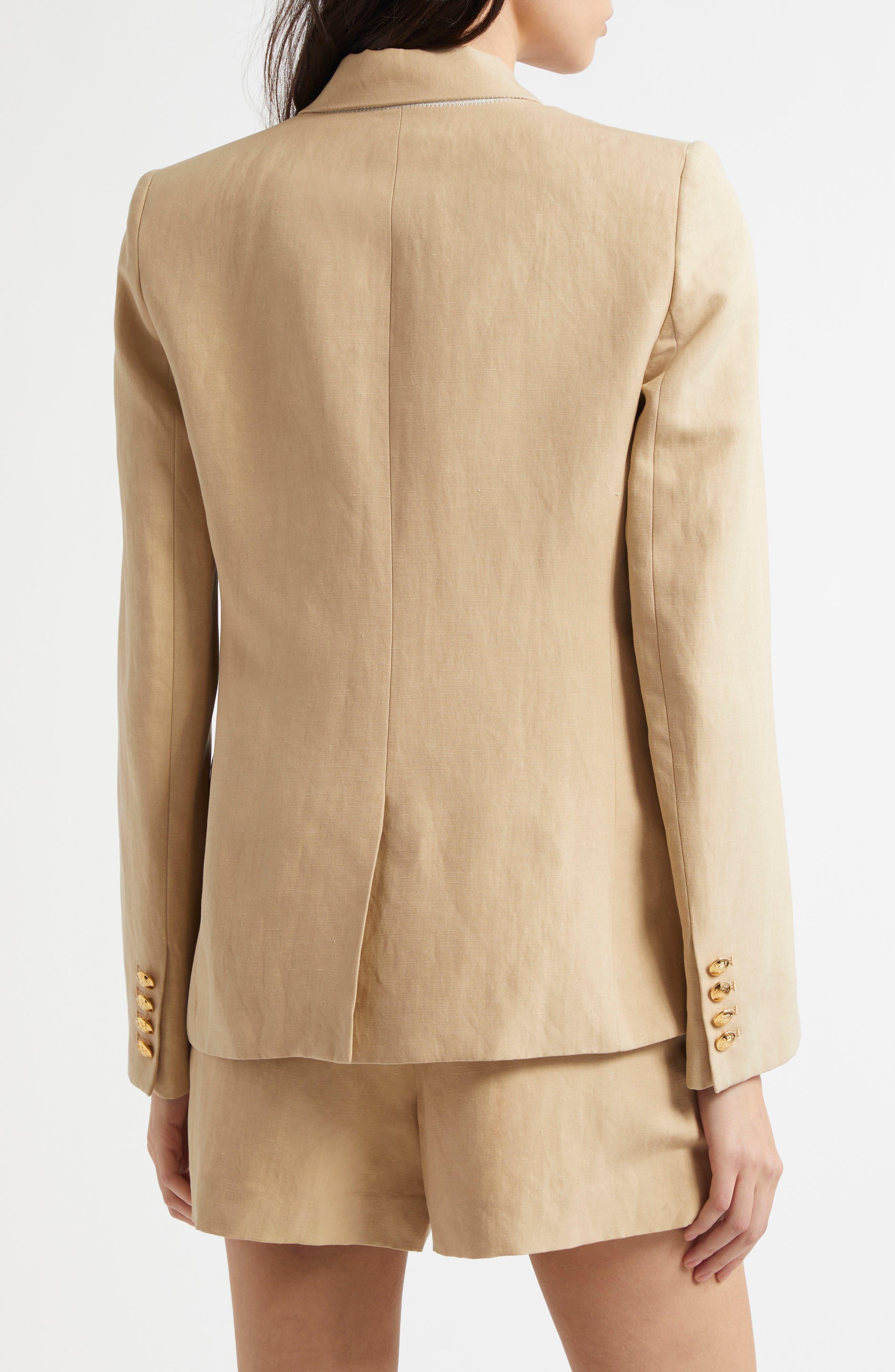 Nili Lotan Veda Linen & Silk Jacket in Khaki at Nordstrom - 3