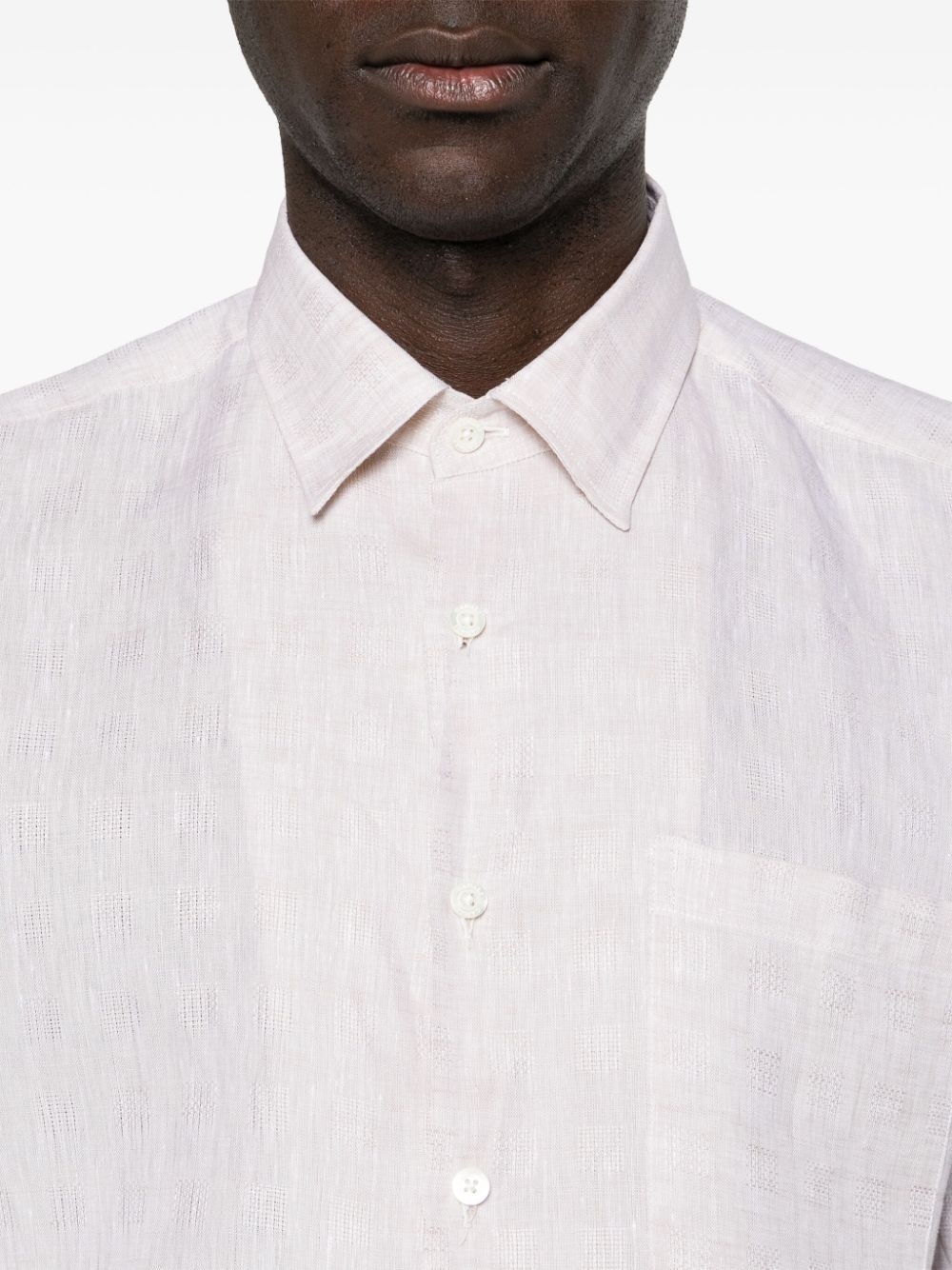 classic-collar linen shirt - 5