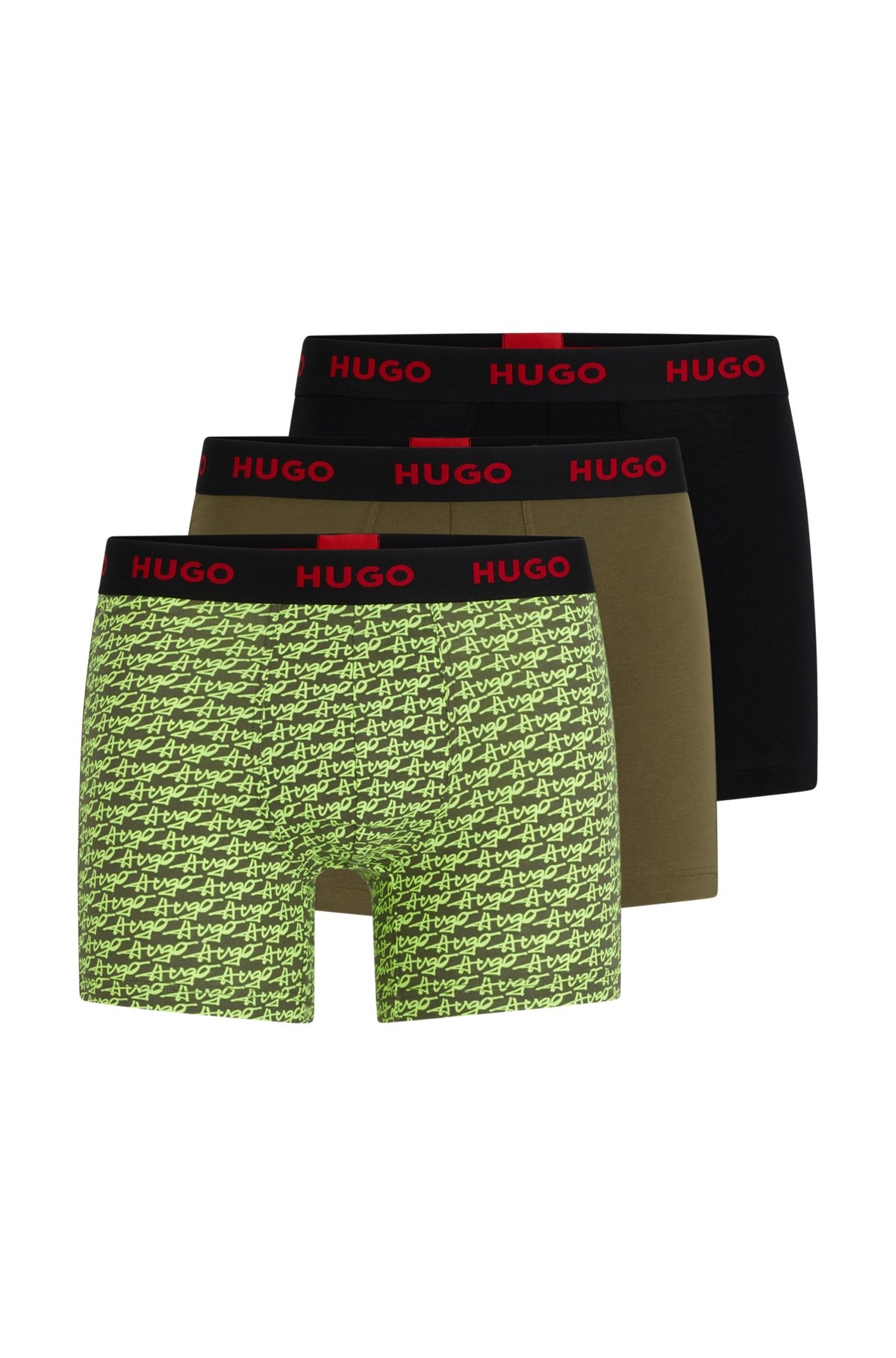 THREE-PACK OF STRETCH-COTTON BOXER BRIEFS WITH LOGO WAISTBANDS - 1