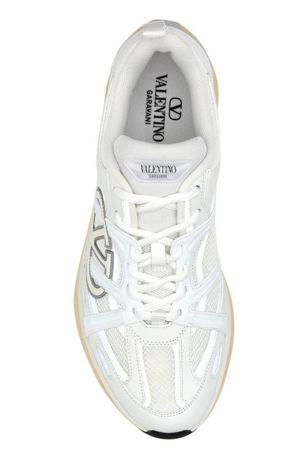 White leather and fabric VLogo EasyJog sneakers - 4