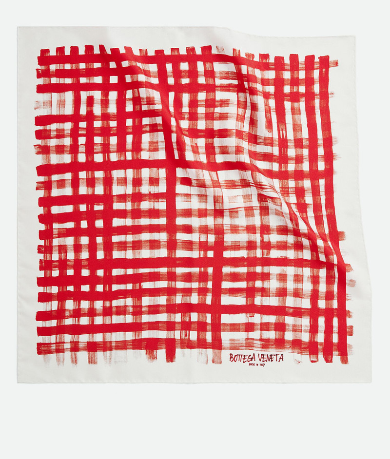 Printed Silk Check Foulard 1