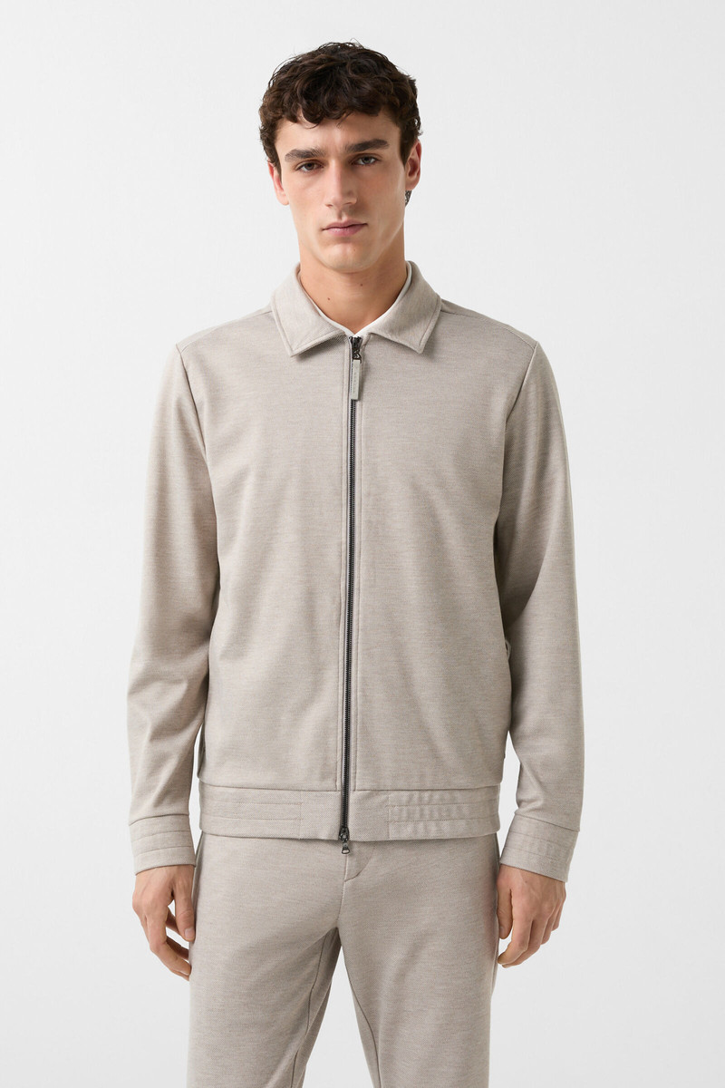 Robby jersey jacket in Beige 2