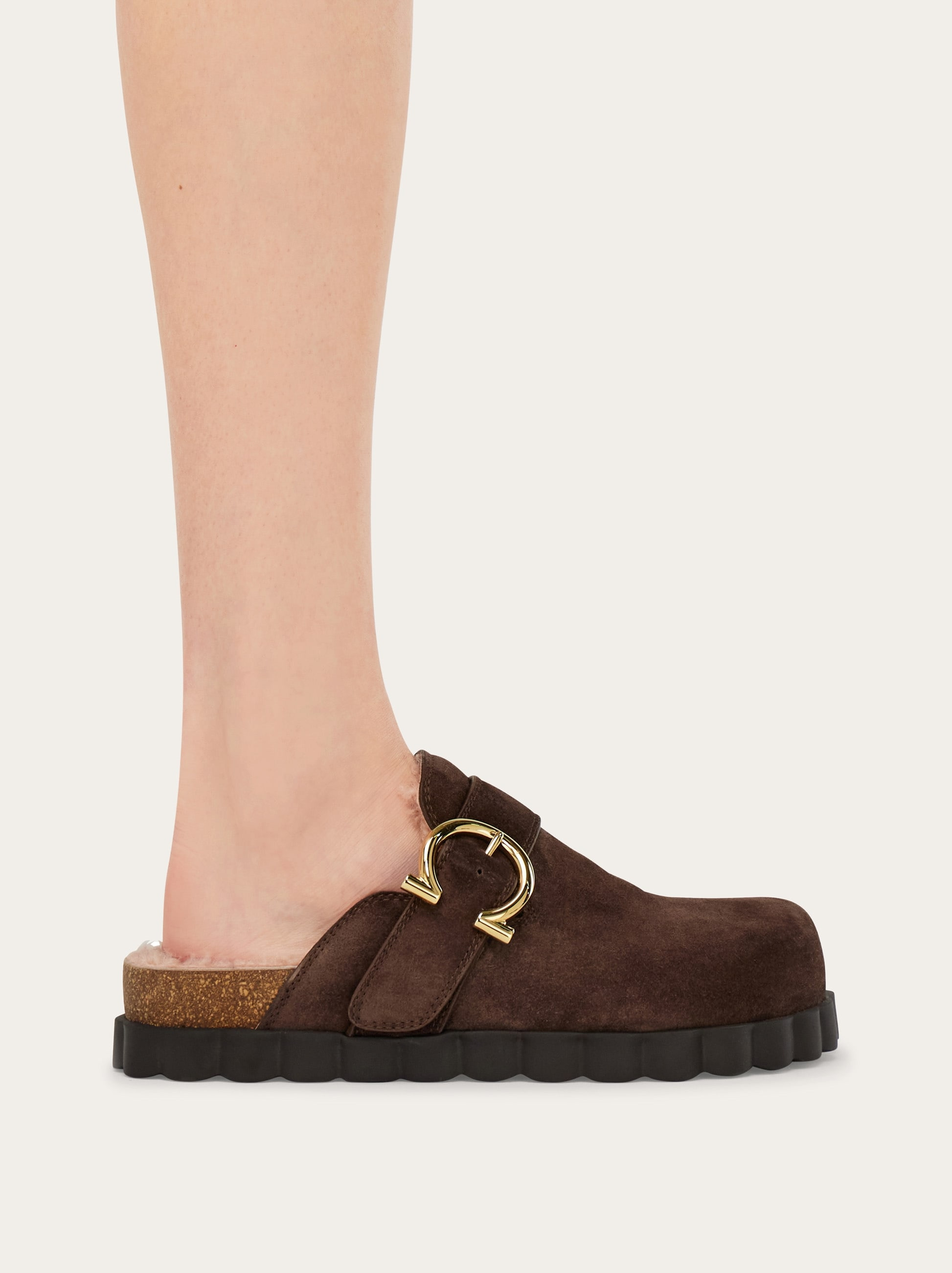 Gancini clog with rippled sole detail - 4