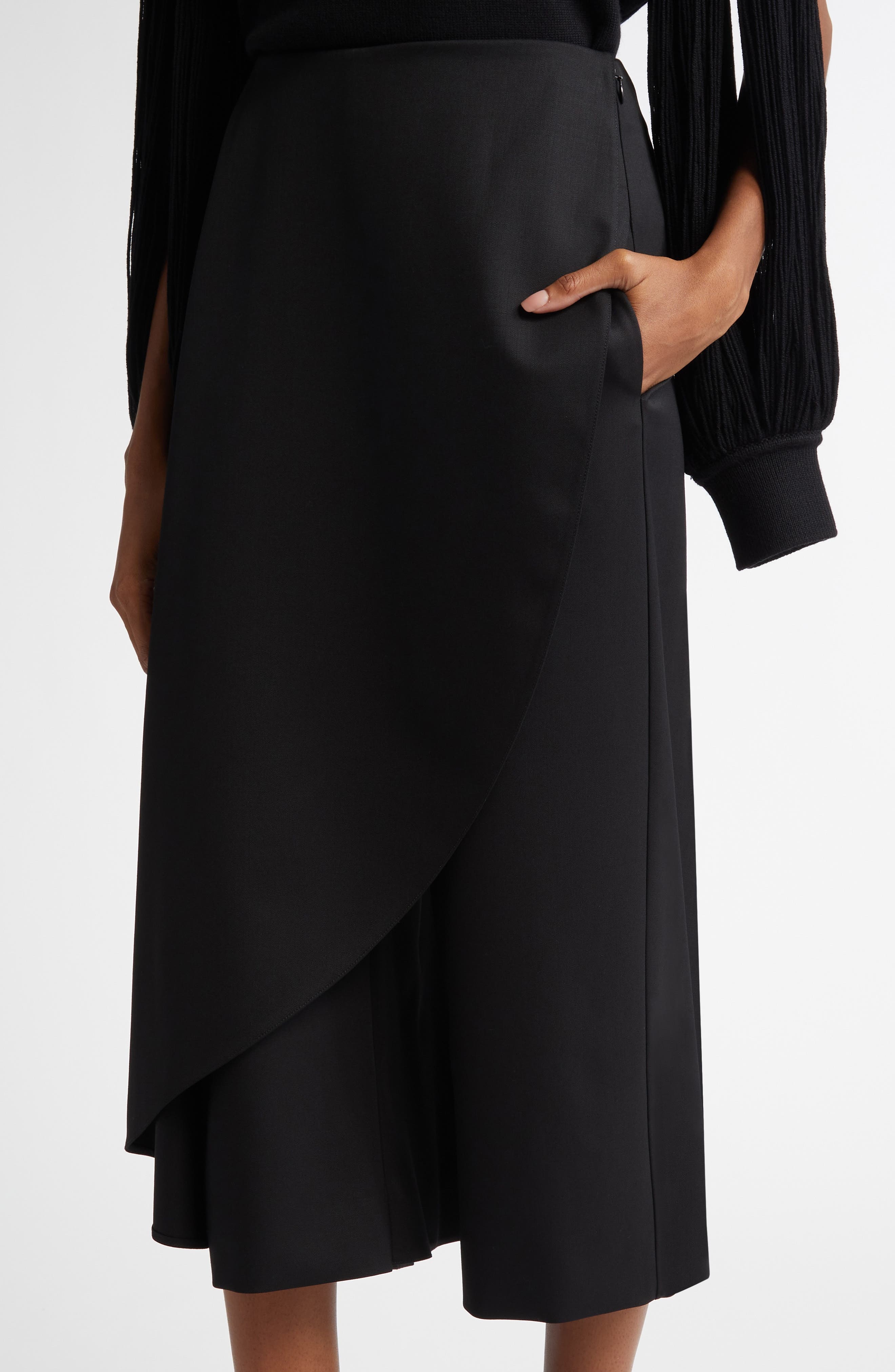 Alaïa Asymmetric Skirt Trousers in Noir Alaia at Nordstrom - 5