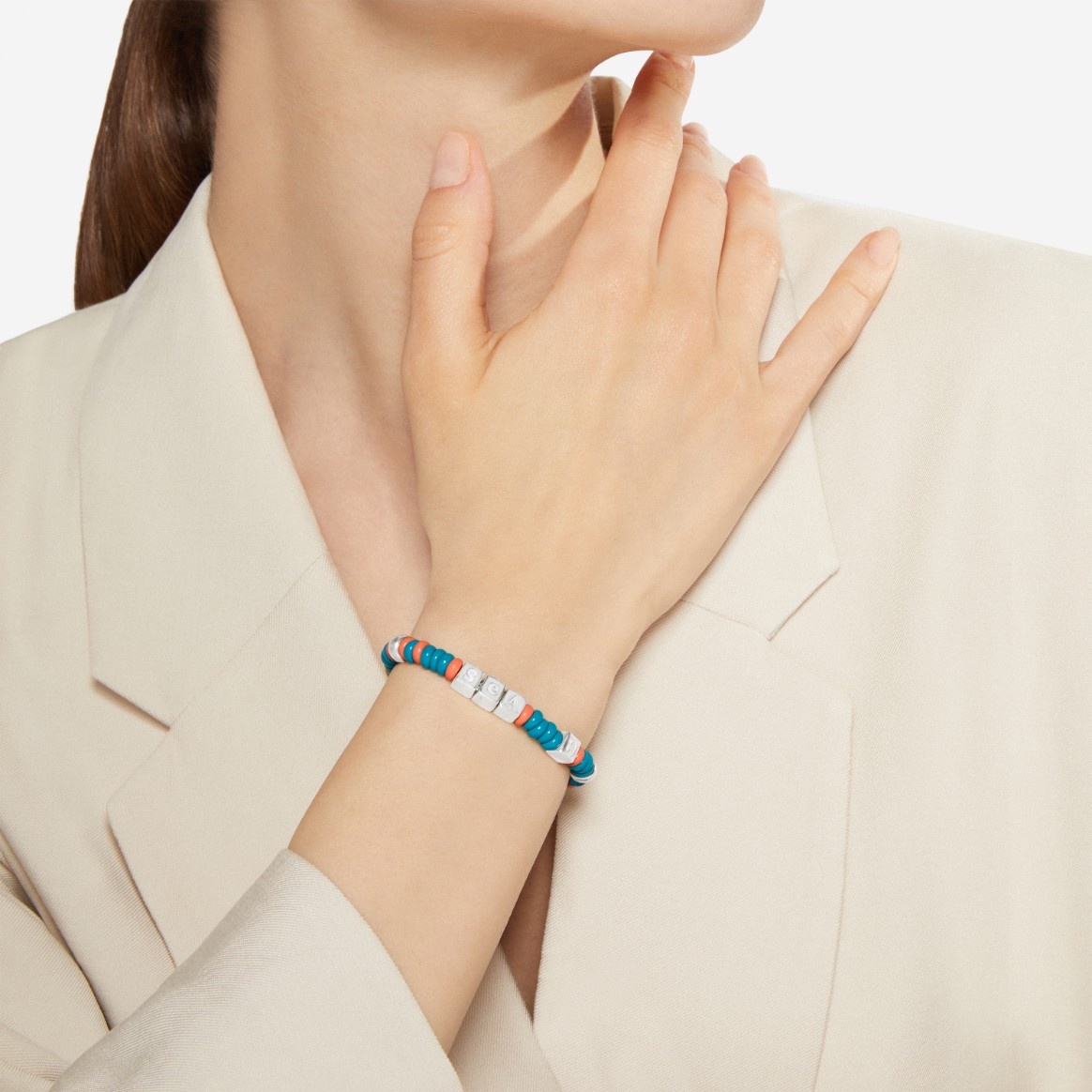 Rondelle Tenaka Bracelet In Silver & Recycled Plastic - 4
