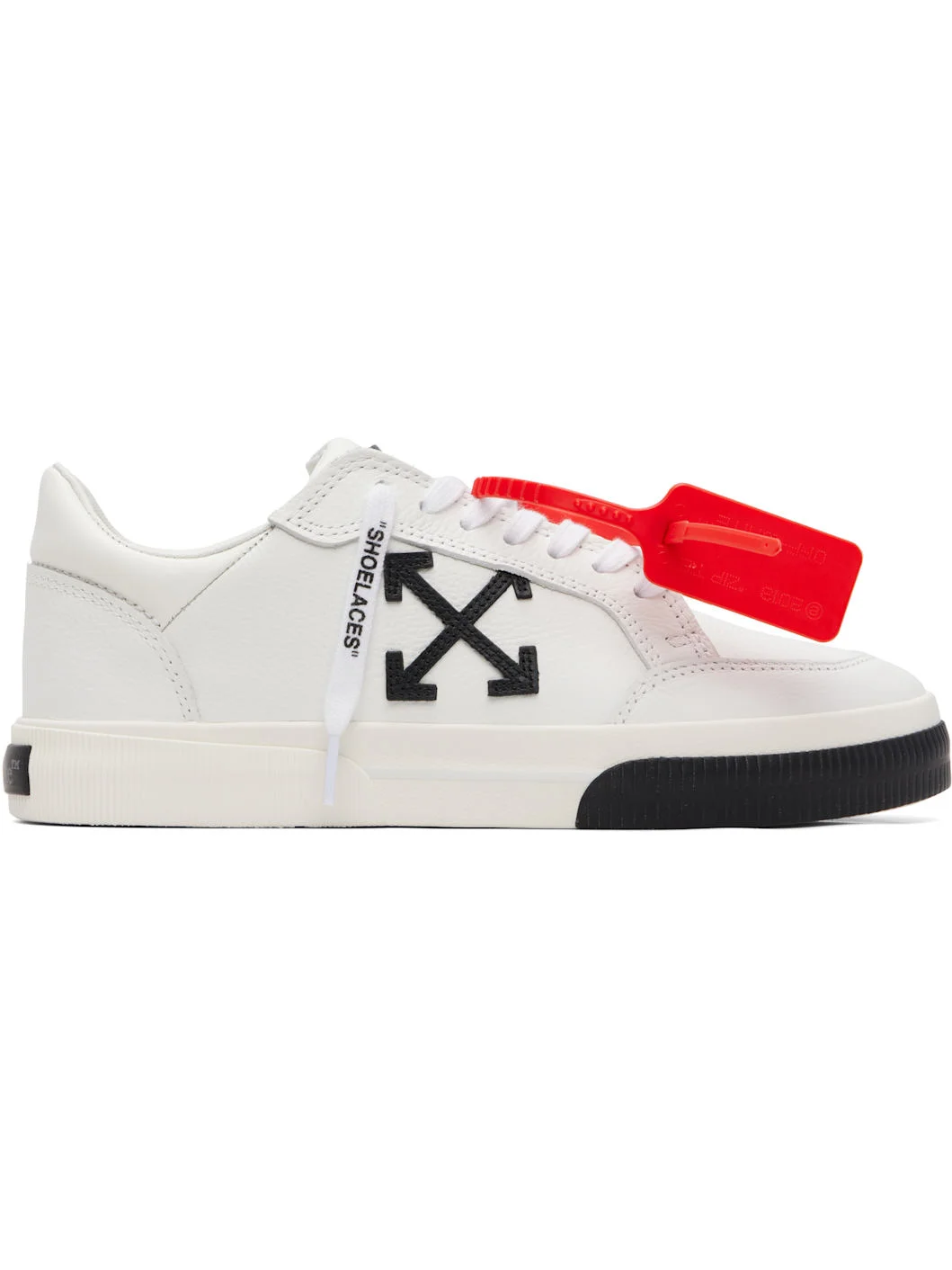 White Vulcanized Low Leather Sneakers - 1