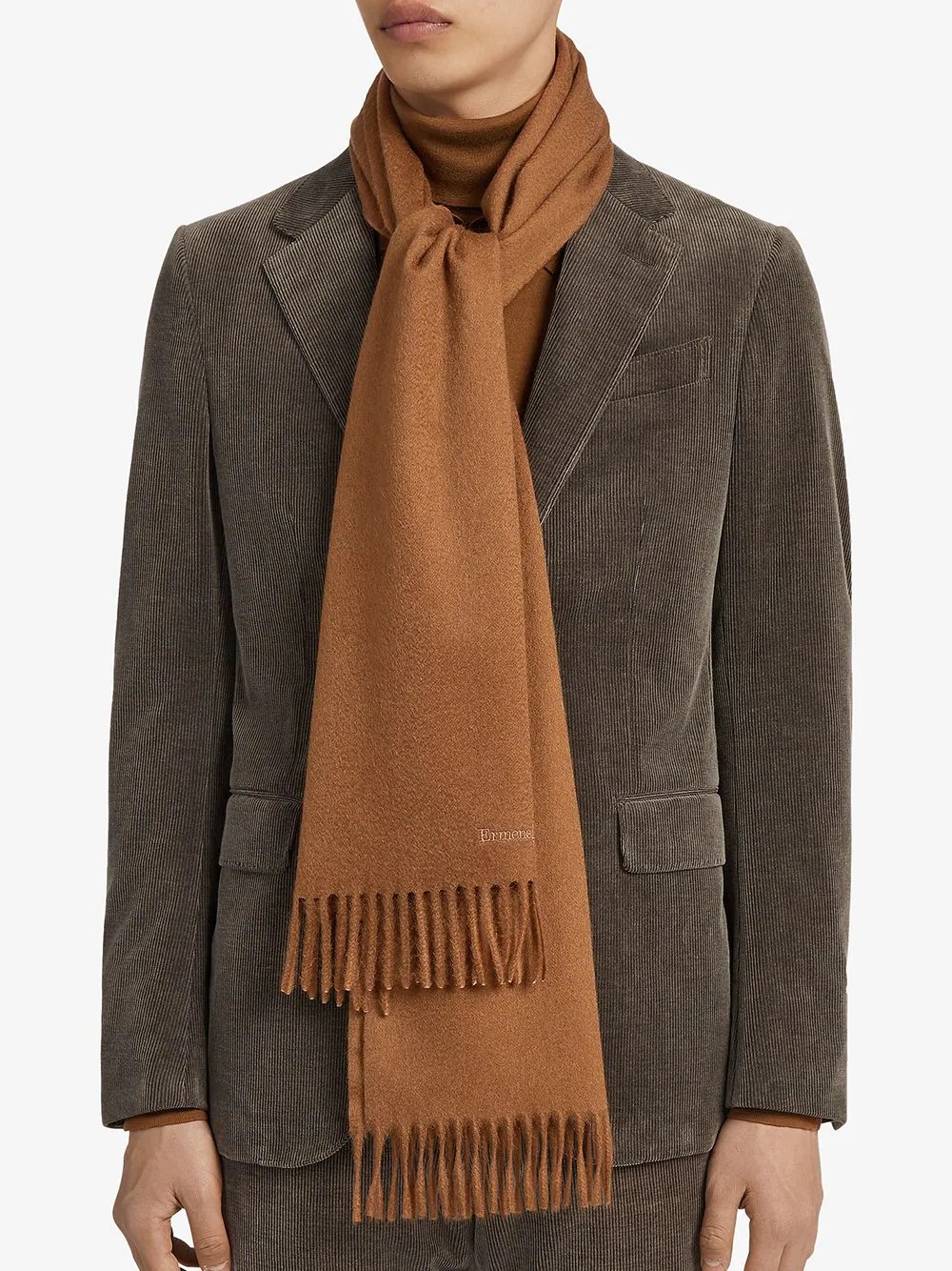 fringed cashmere scarf - 3