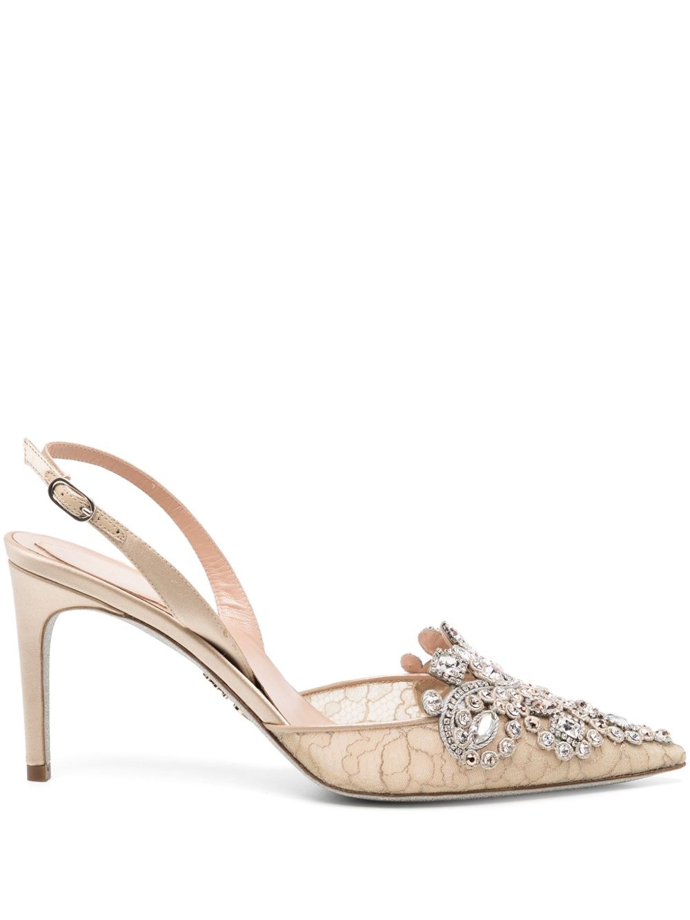 50mm Veneziana crystal slingback pumps - 1