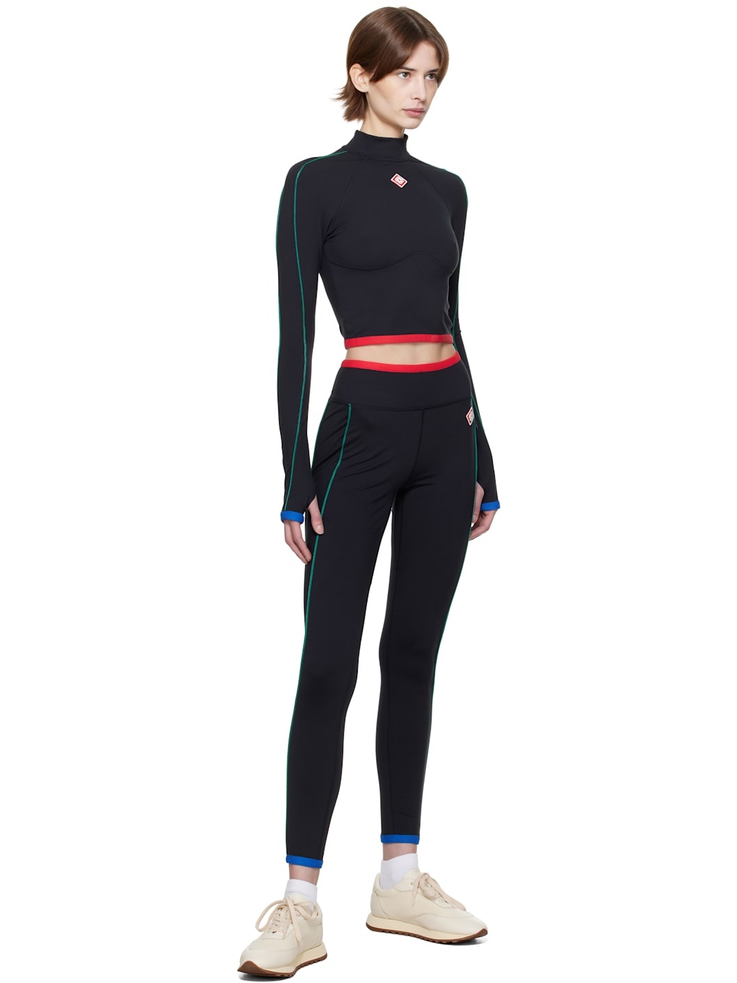 Black Contrast Trim Sport Leggings - 4