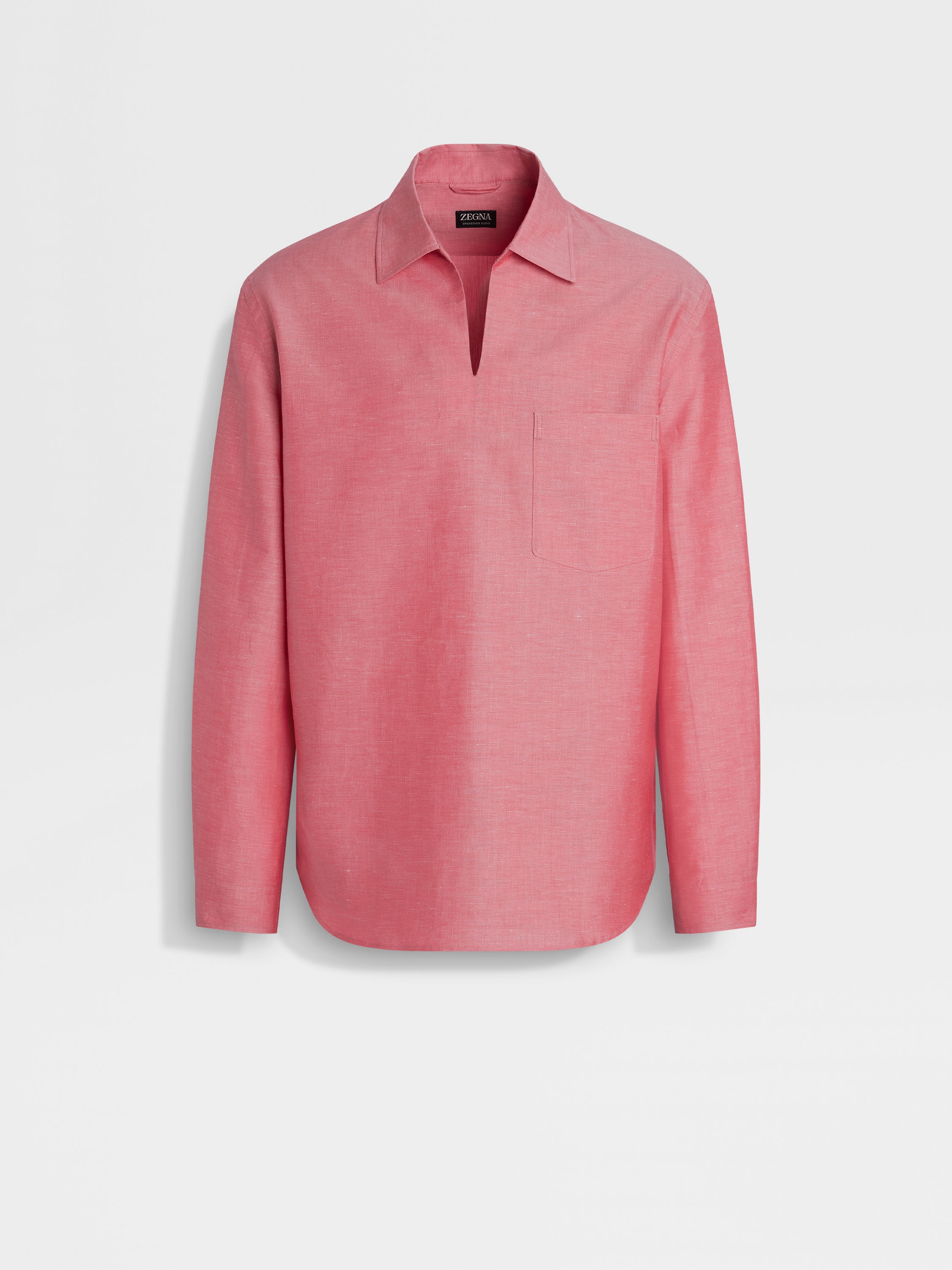 CROSSOVER BLEND COTTON LINEN AND SILK POLO SHIRT - 1