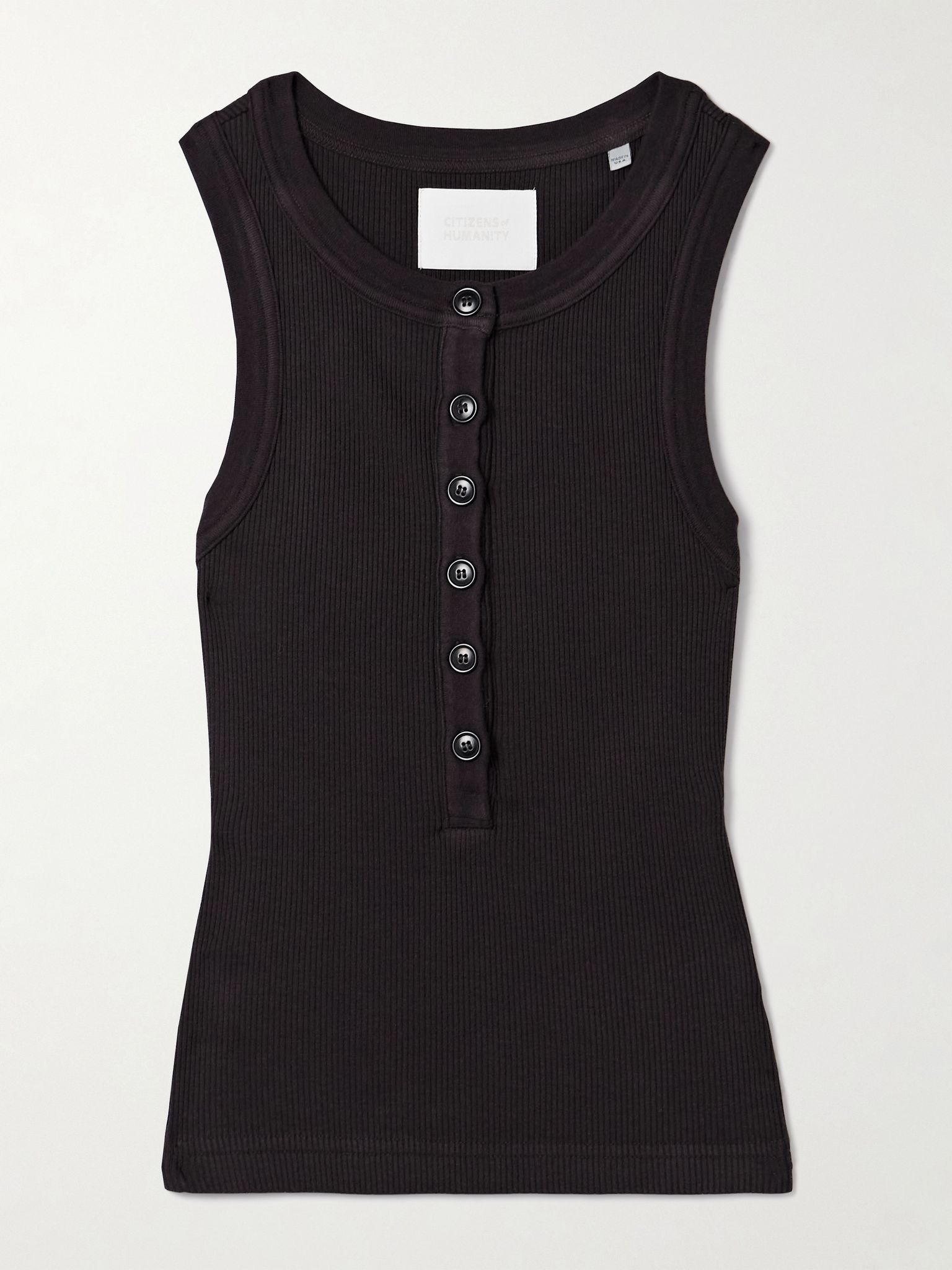 Caralyn ribbed jersey tank Dark brown - 1
