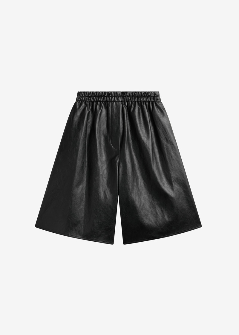 Risarven Faux Leather Bermuda Shorts - Black 1
