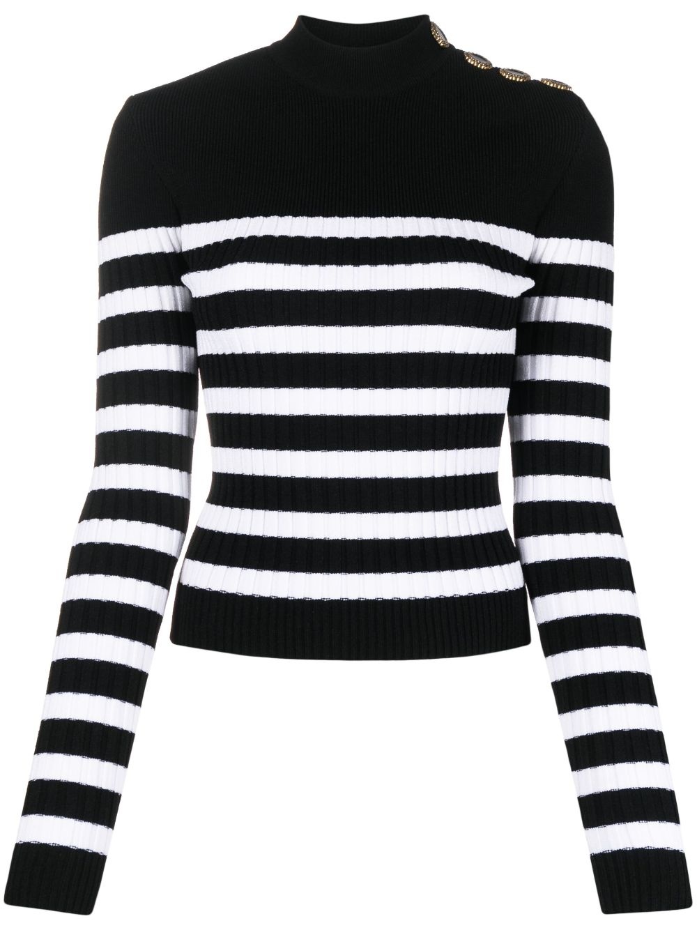 striped roll-neck jumper - 1