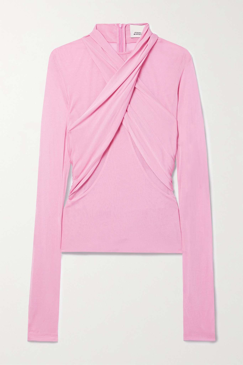 Resly draped stretch-jersey top - 1