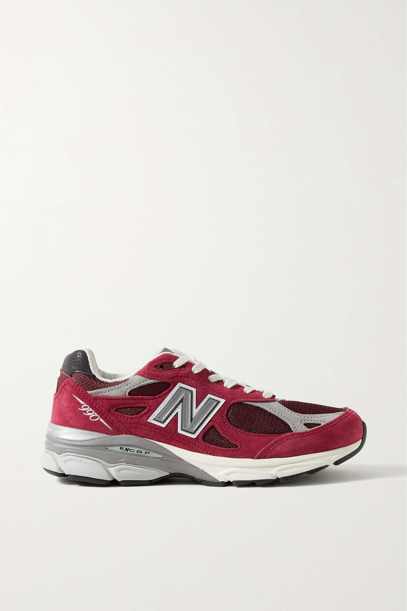 990v3 leather-trimmed suede and mesh sneakers - 1