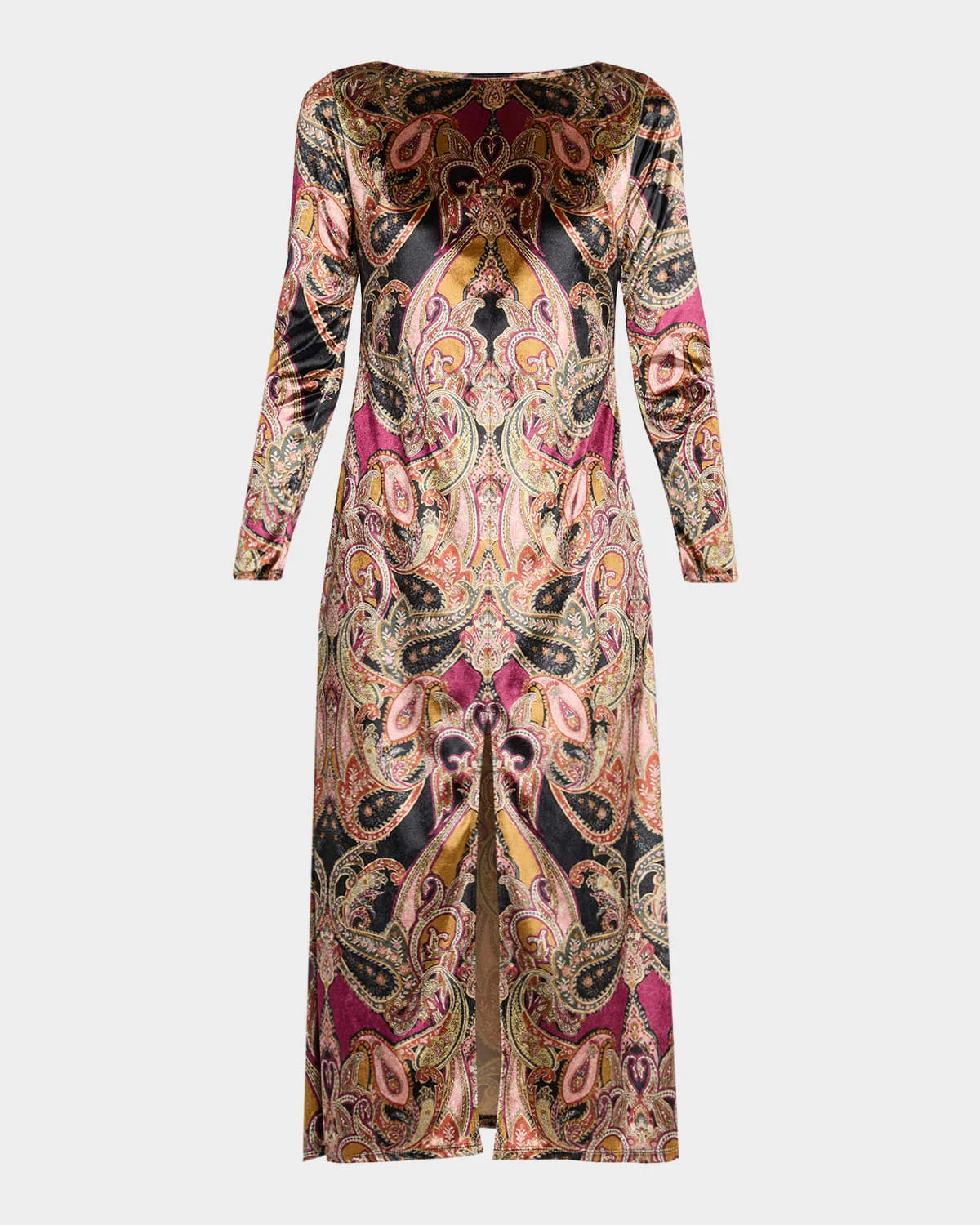 Goldie Paisley Velvet Midi Dress - 1
