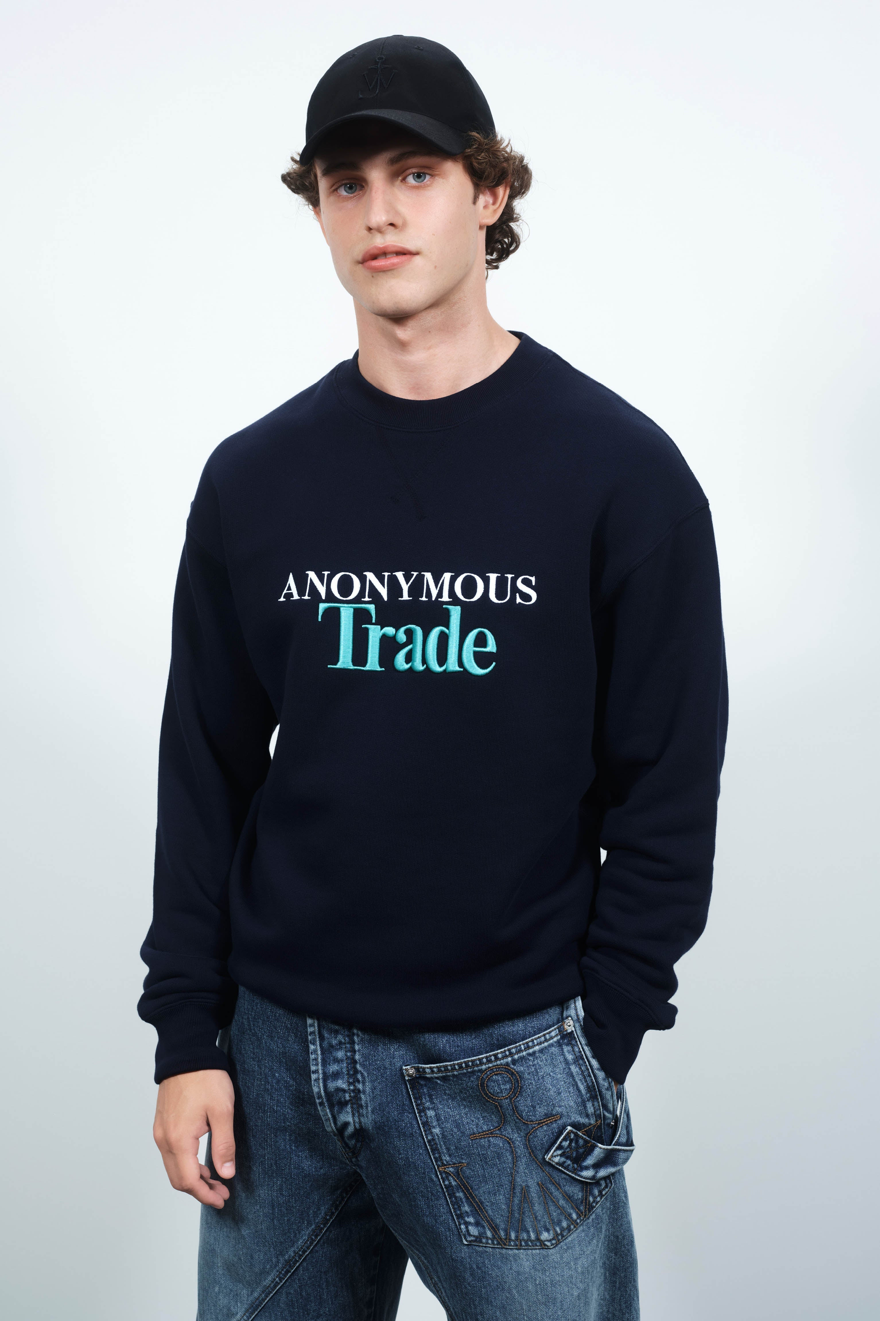 MENS 'ANONYMOUS TRADE' SWEATSHIRT IN NAVY - 6