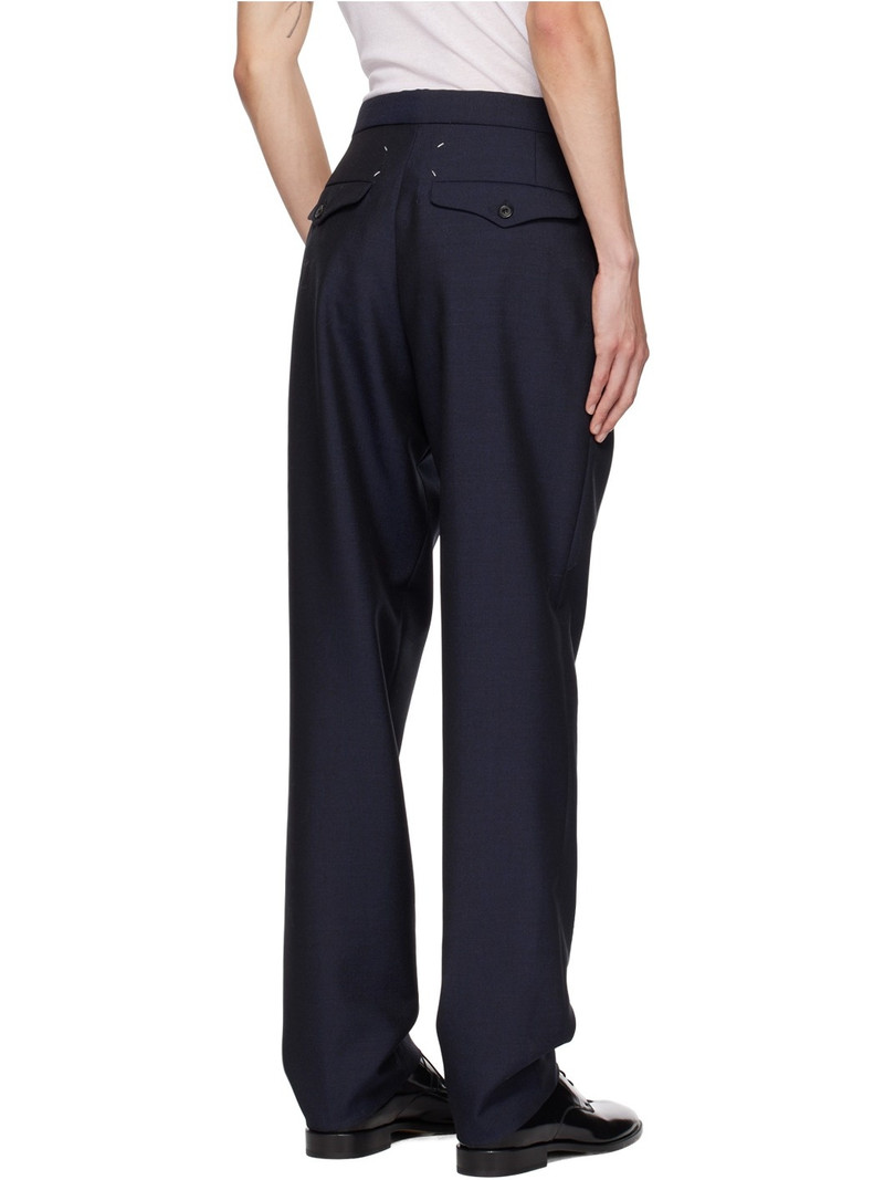 Navy Pleated Trousers 3