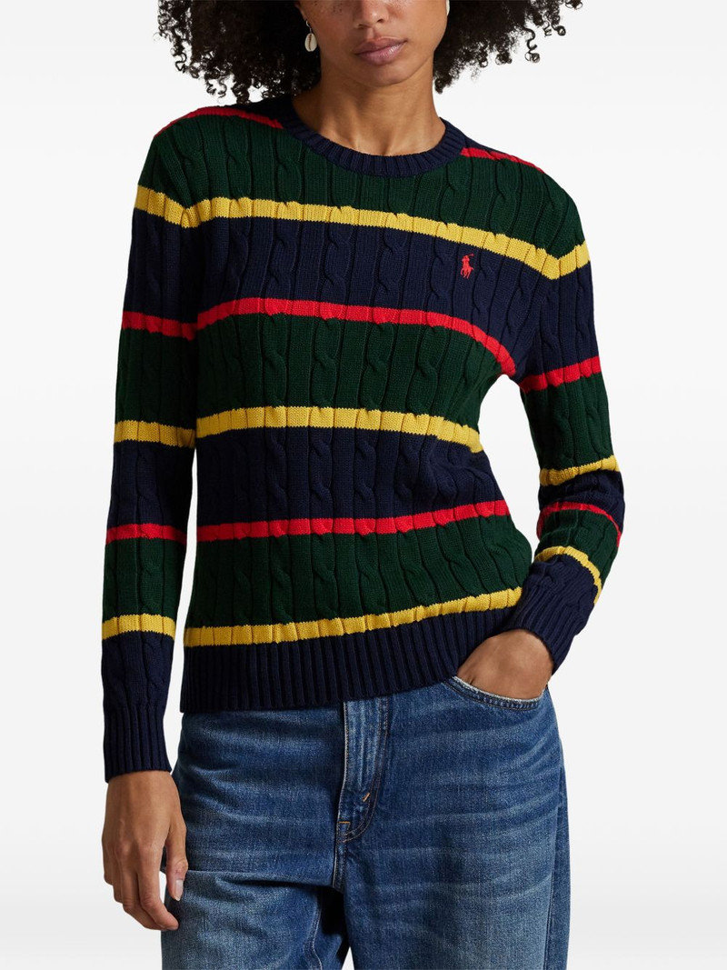 striped-pattern cable-knit sweater 3