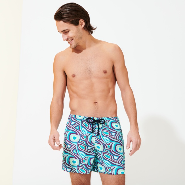 Men Stretch Short Swim Trunks 2001 Broken Waves - 3