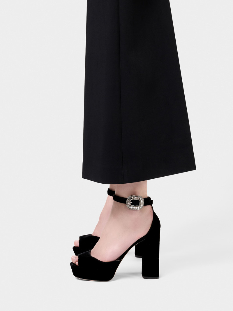 Roger Vivier Platform Sandals in velvet outlook