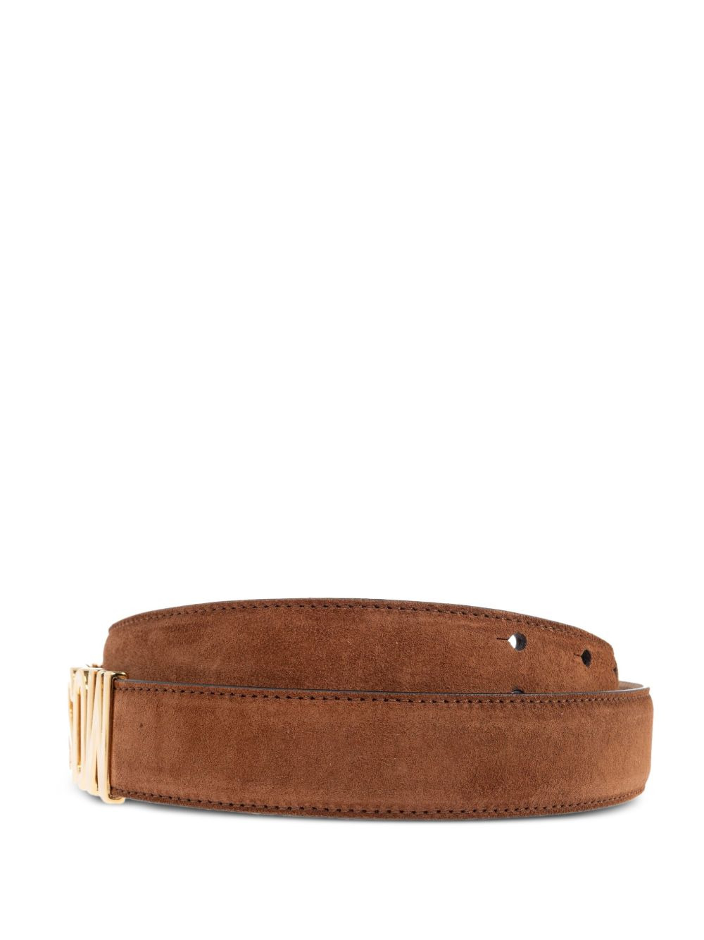 logo-plaque suede belt - 2