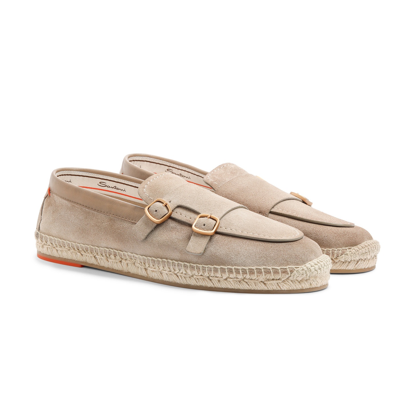 Men's beige suede double-buckle espadrille - 3