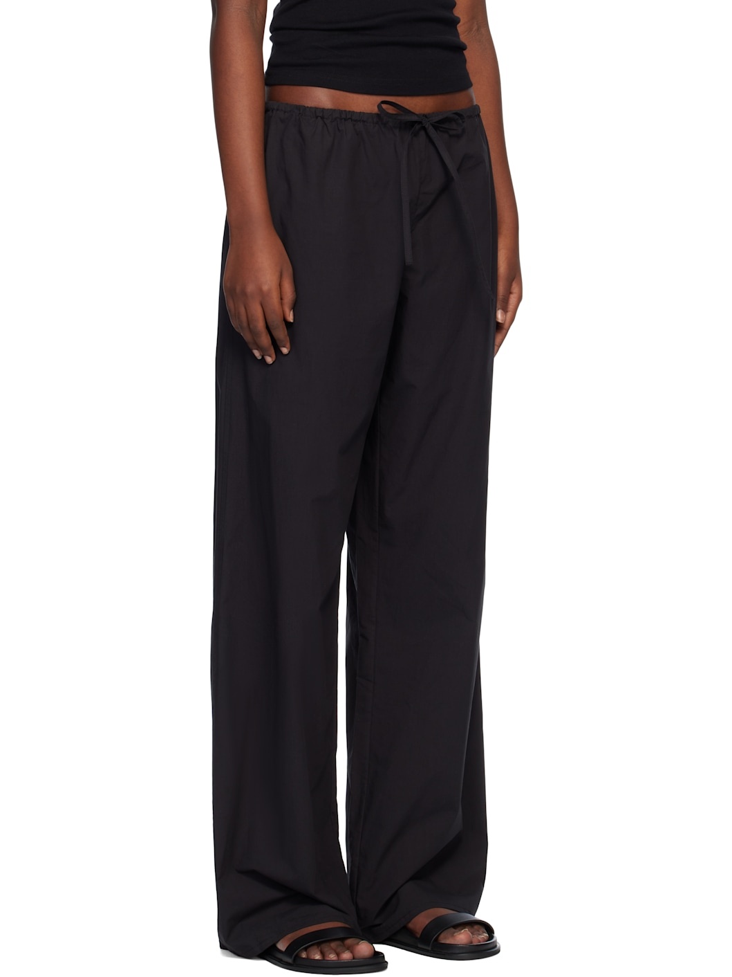 Black Drawcord Trousers - 2