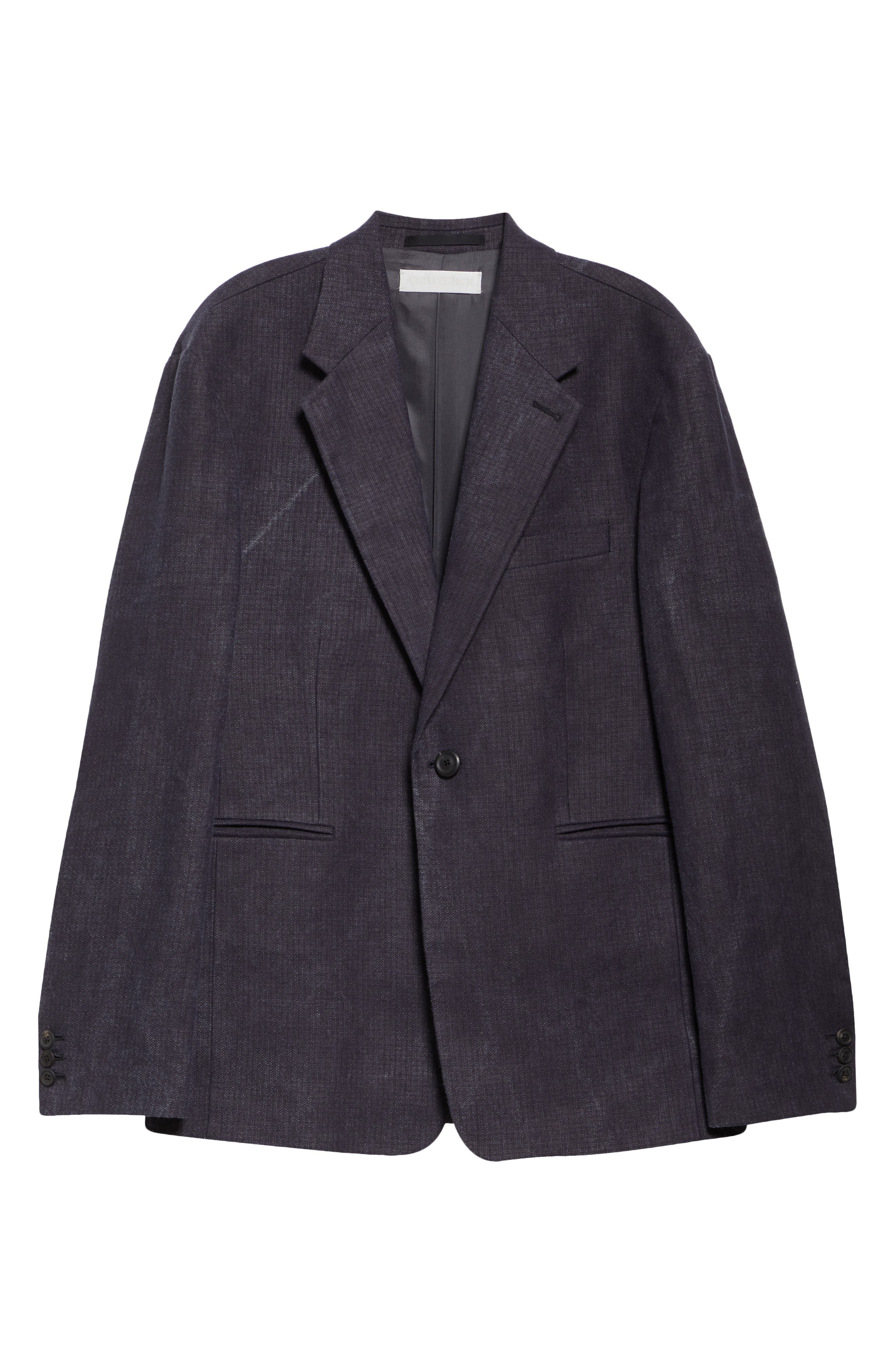 OUR LEGACY Unconstructed Shinjuku Linen Blazer in Charcoal Bourdeaux Flow Weave at Nordstrom - 6