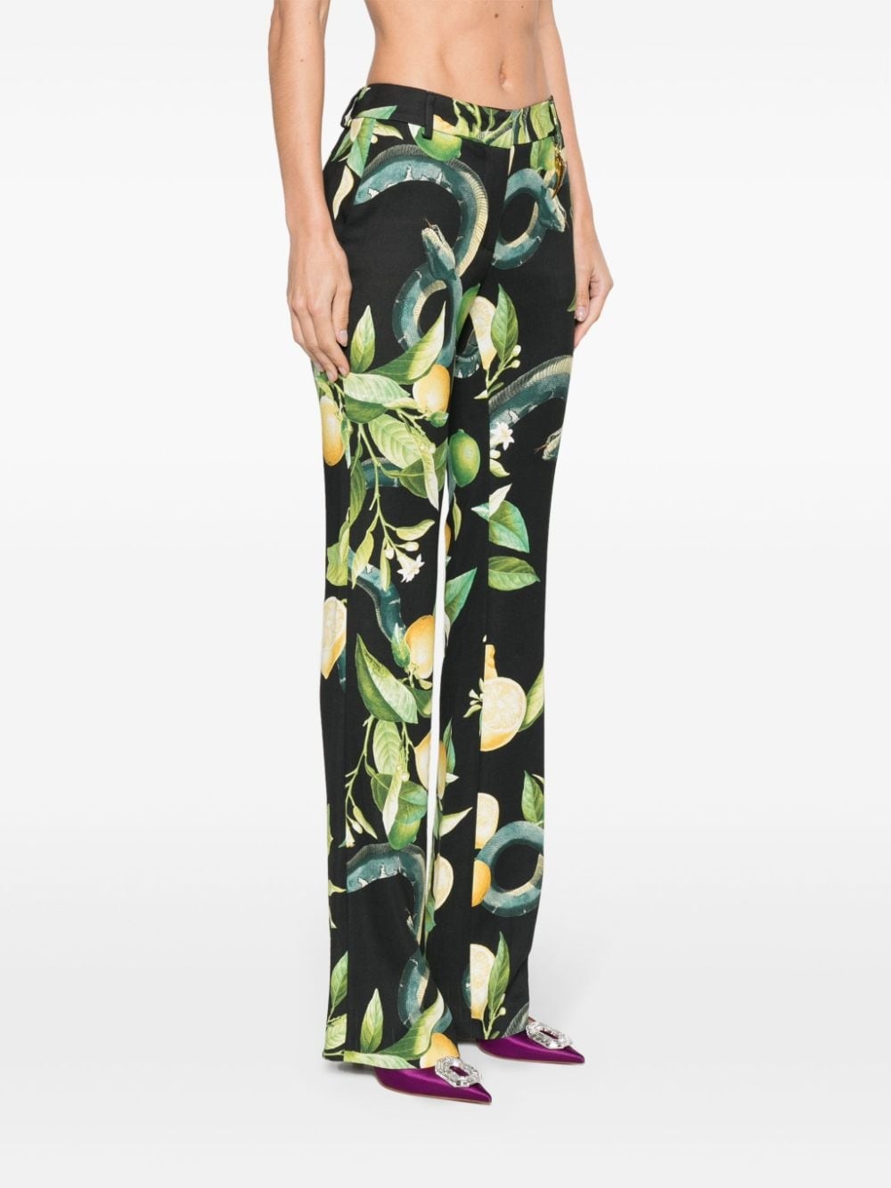 Lemon-print tailored trousers - 3