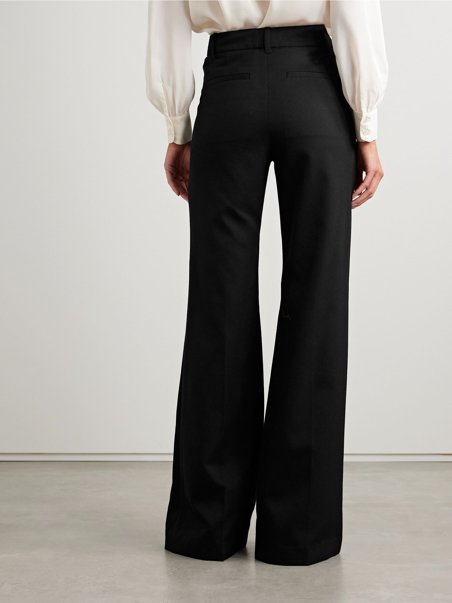 Effy wool-twill wide-leg pants Black - 4