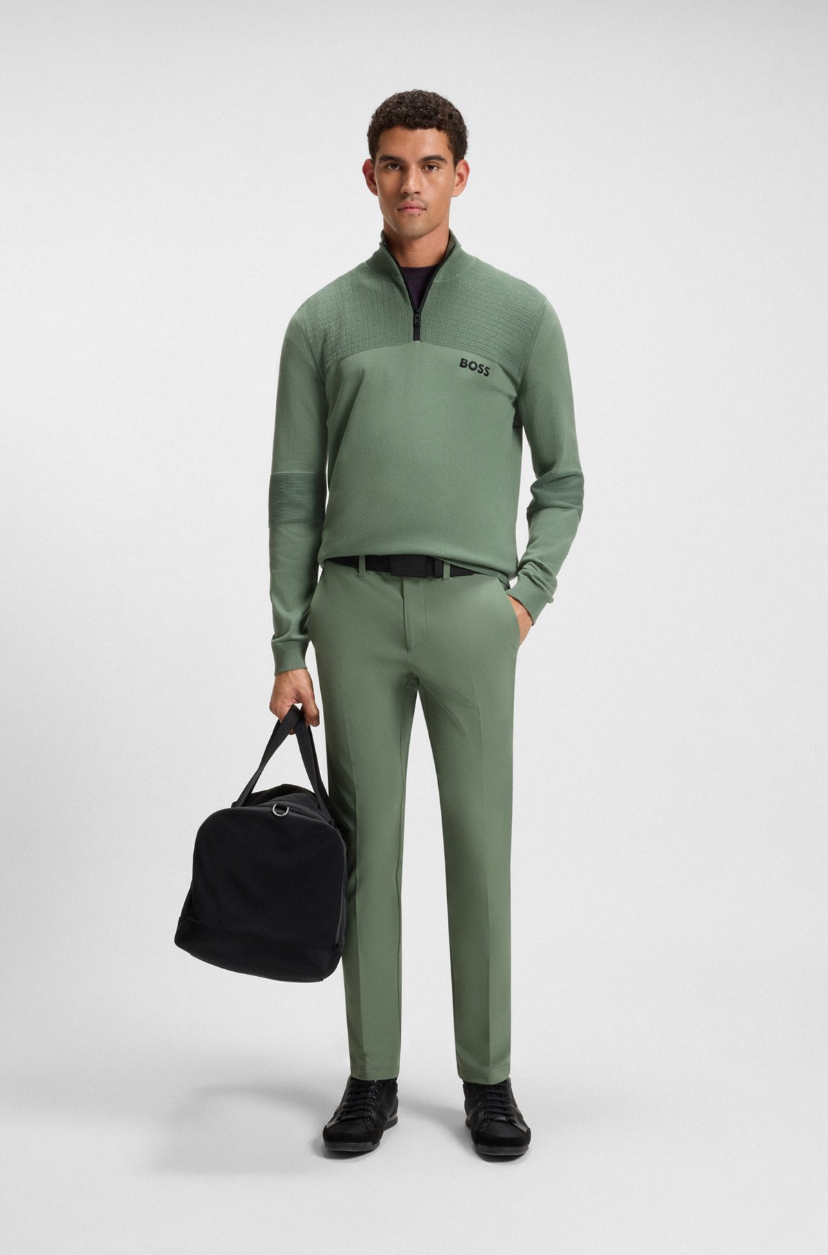 SLIM-FIT PANTS IN WATER-REPELLENT STRETCH FABRIC - 3