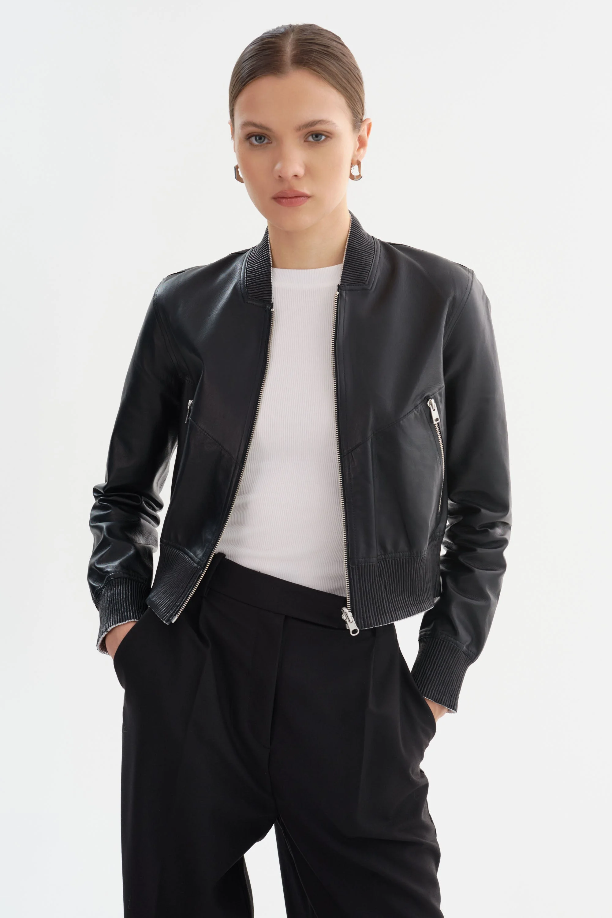 KORDELLA | Reversible Leather Bomber Jacket - 1