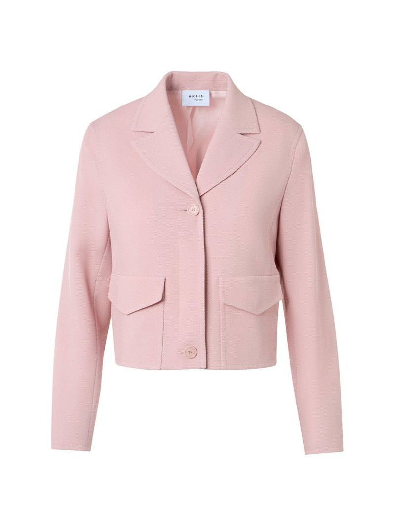 Women's Cropped Wool Jacket - Rose 1