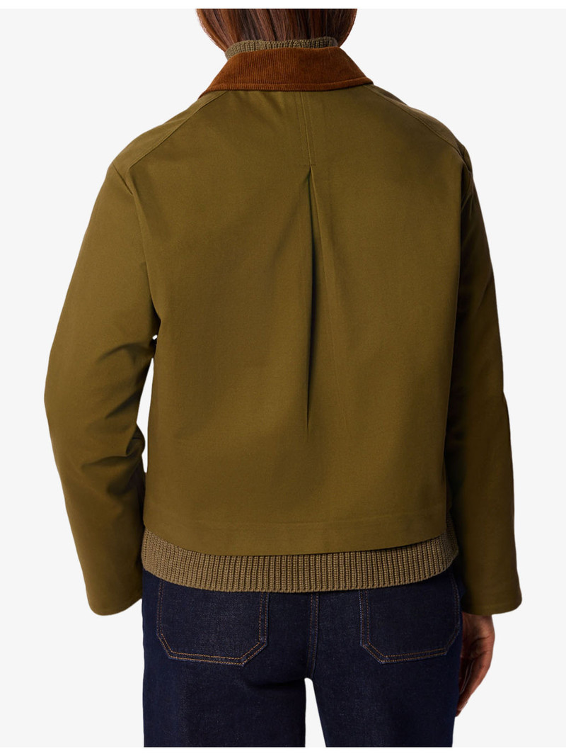 Short Corduroy-Collar Cotton Jacket 4
