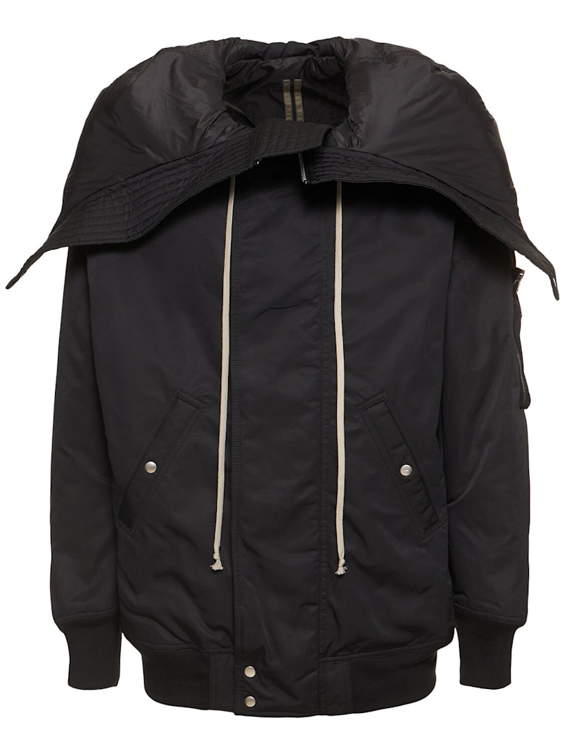 Hooded nylon bomber jacket - 1