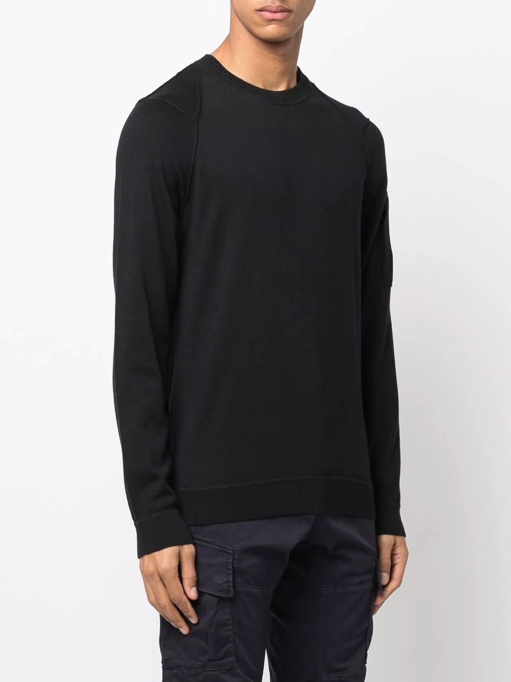 Lens-detailed sleeve jumper - 3