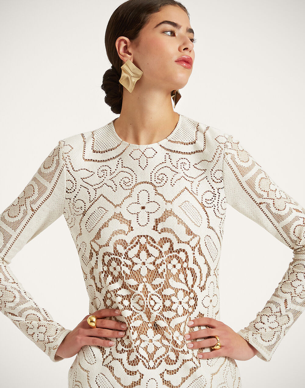 Lacey Long Sleeve Swing Dress - 6