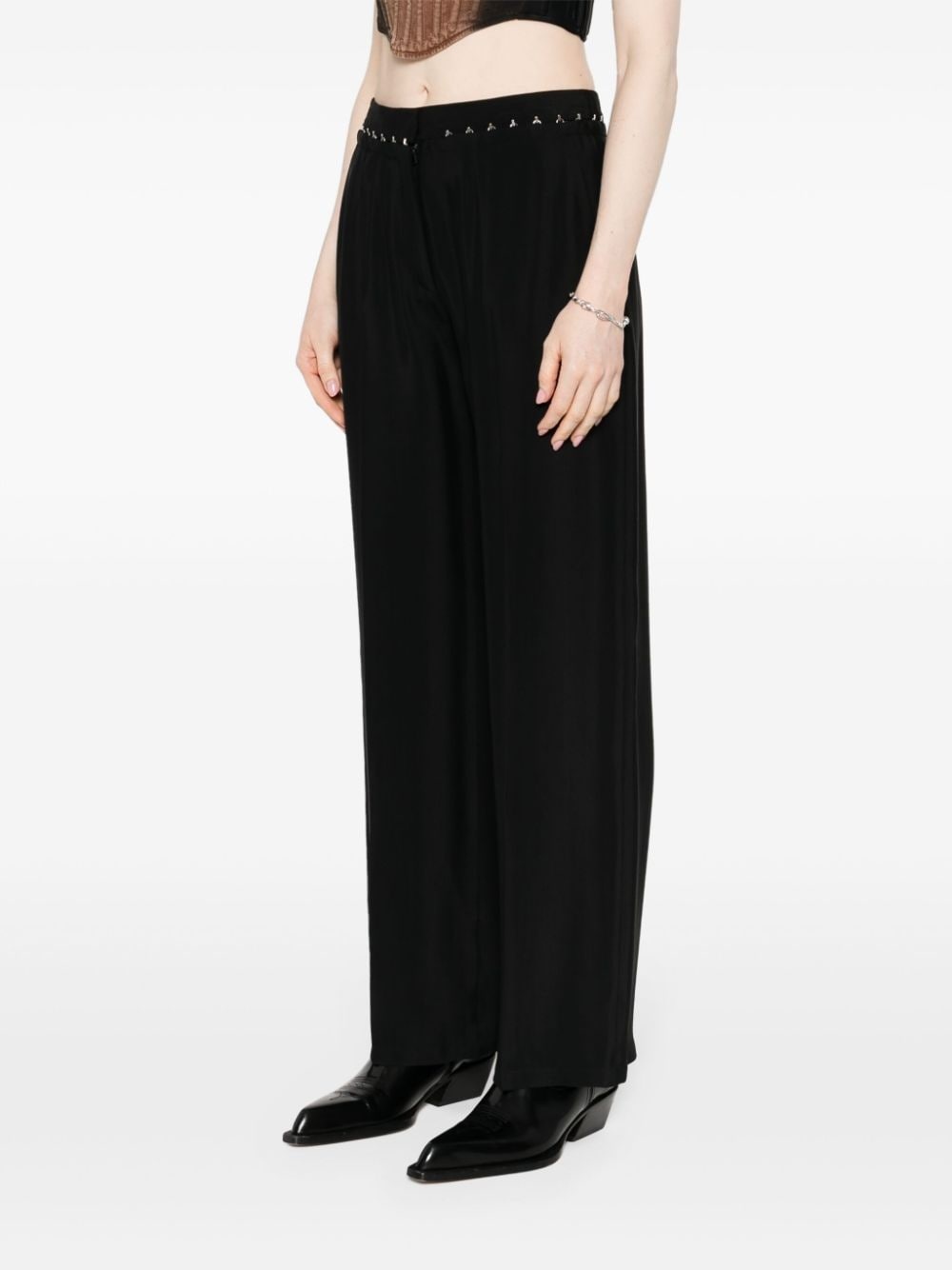 hook-eye wide trousers - 3