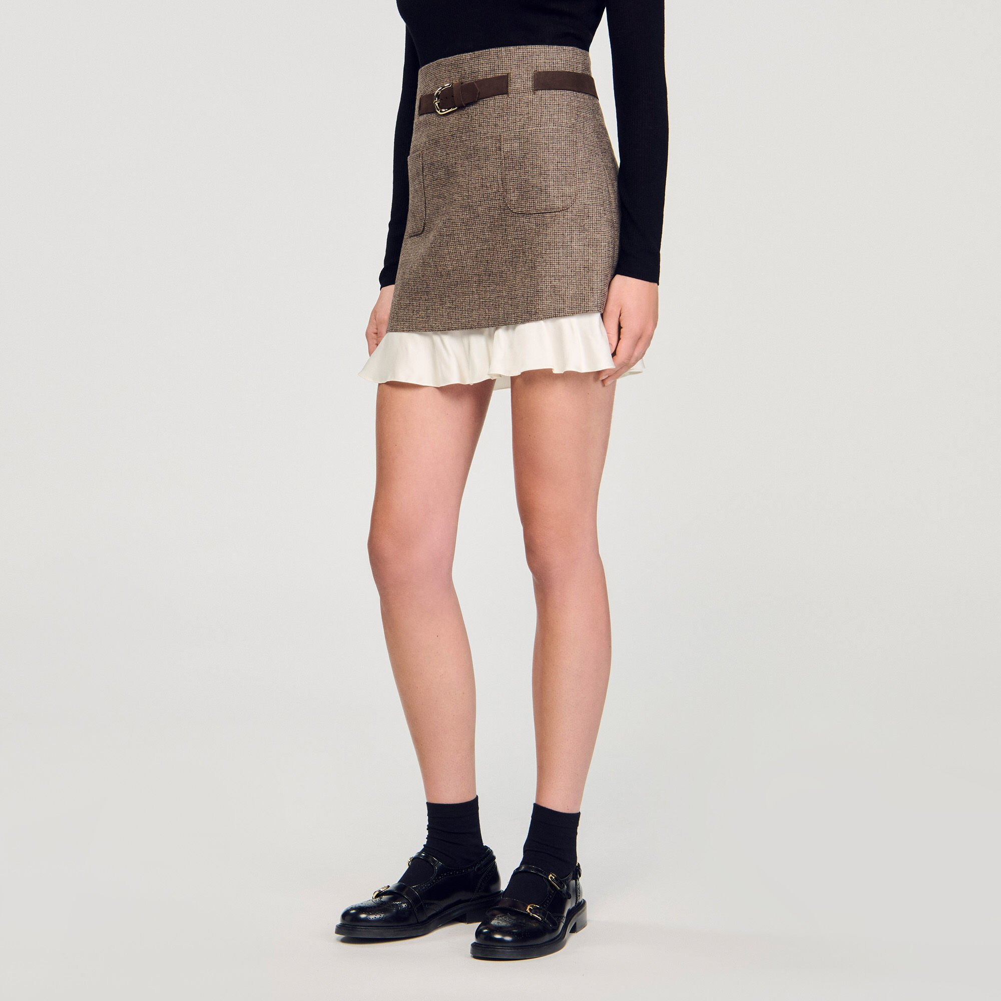 MINI SKIRT WITH REMOVABLE BELT - 4