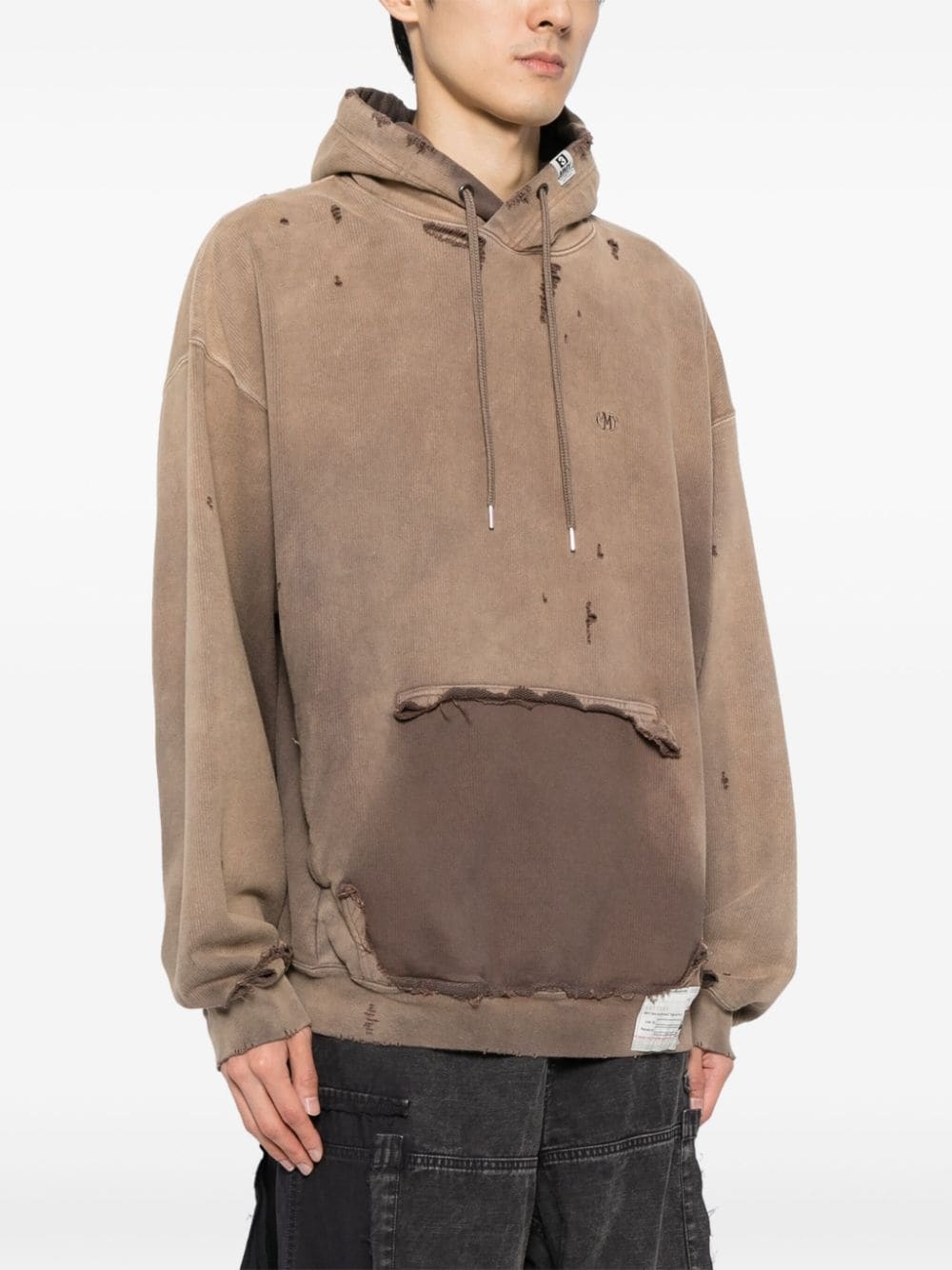 distressed-effect hoodie - 3