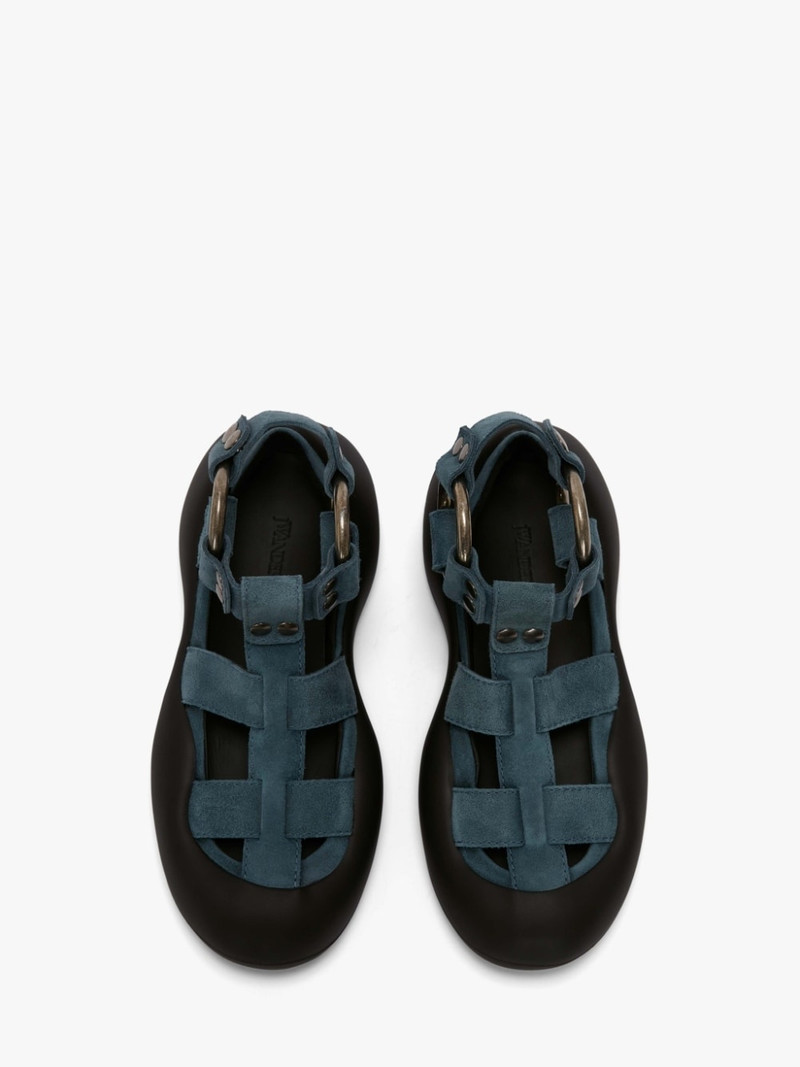 BUBBLE SUEDE FLAT SANDALS 5