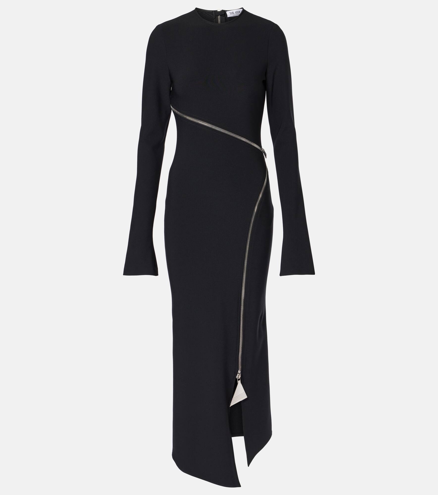 Zip-up jersey midi dress - 1