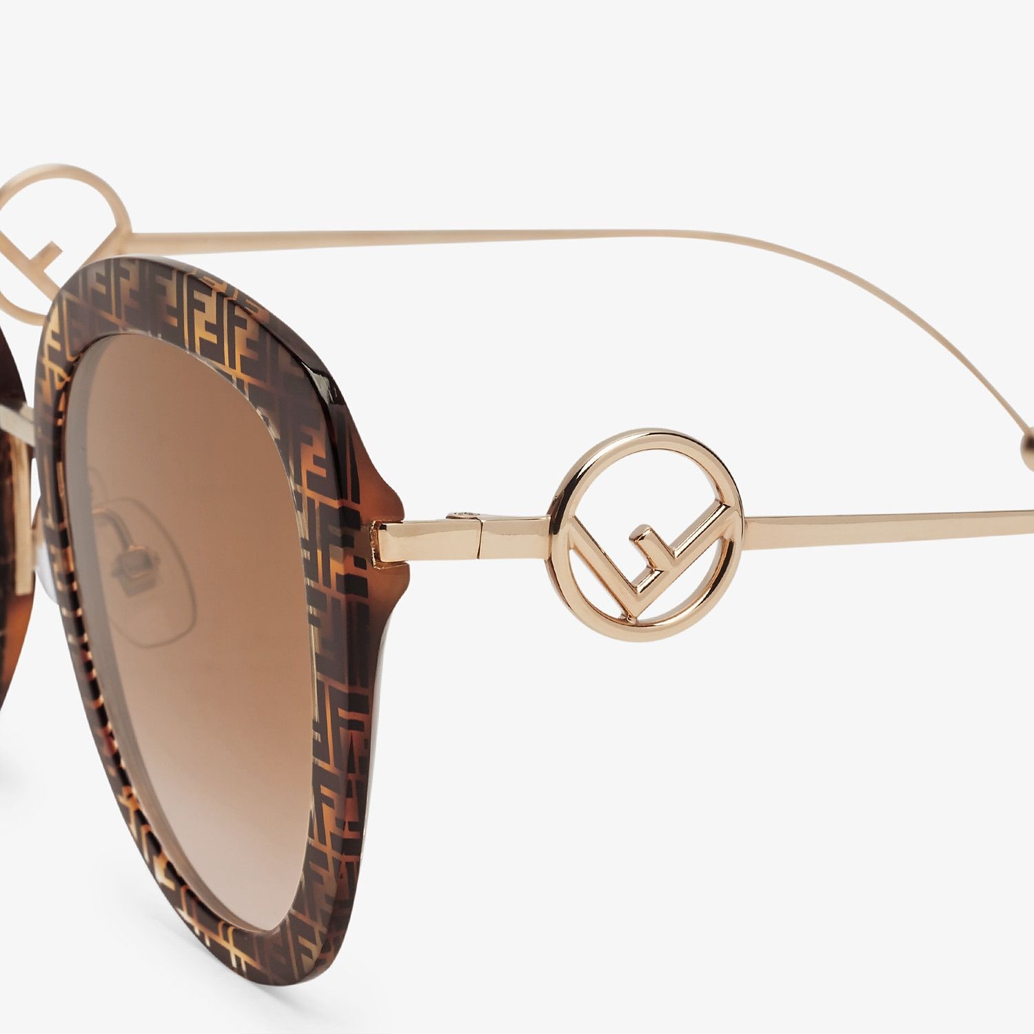 FF Havana acetate and metal sunglasses - 3